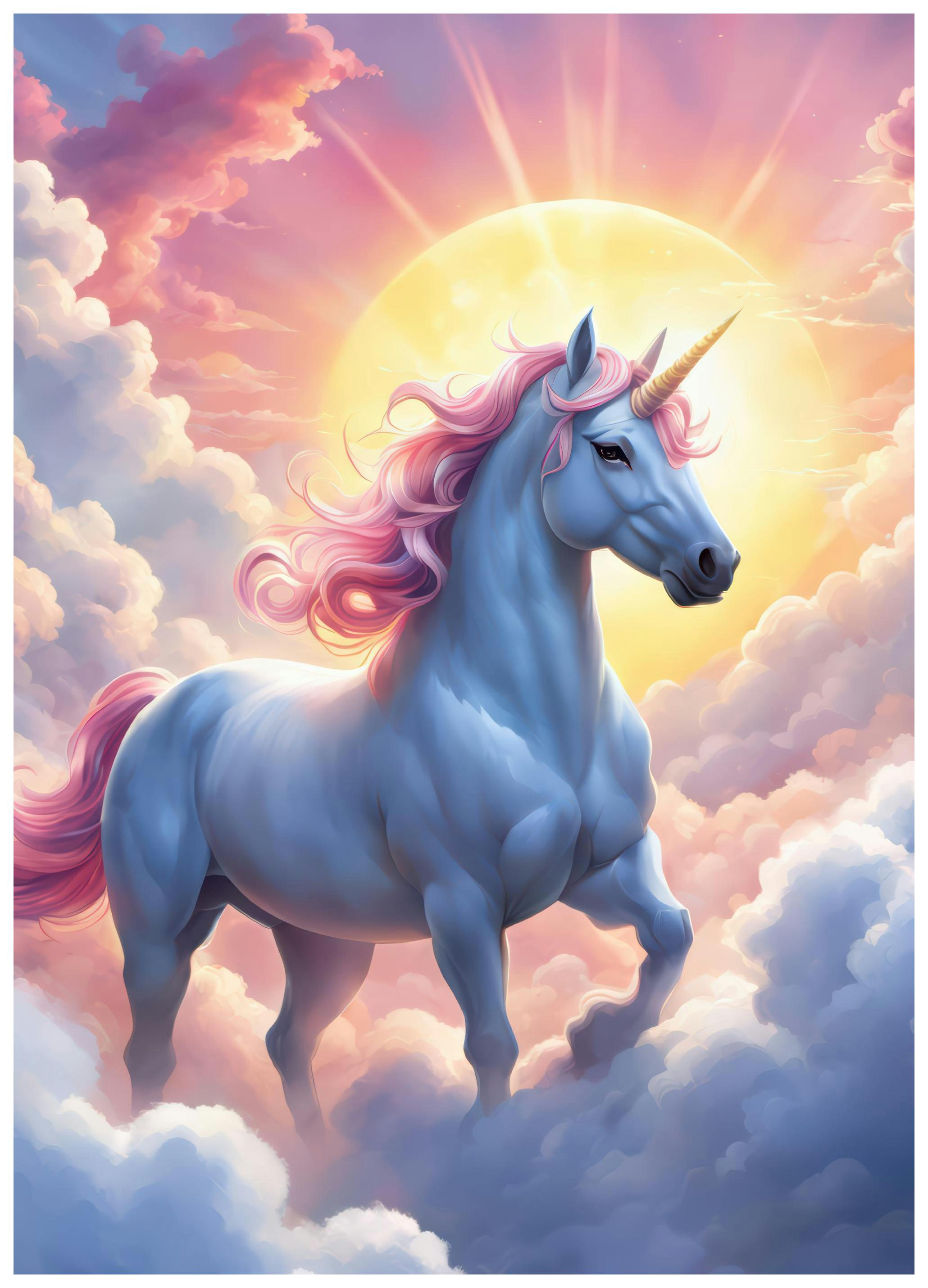 Shimmering Unicorn Affiche (21x30 cm)