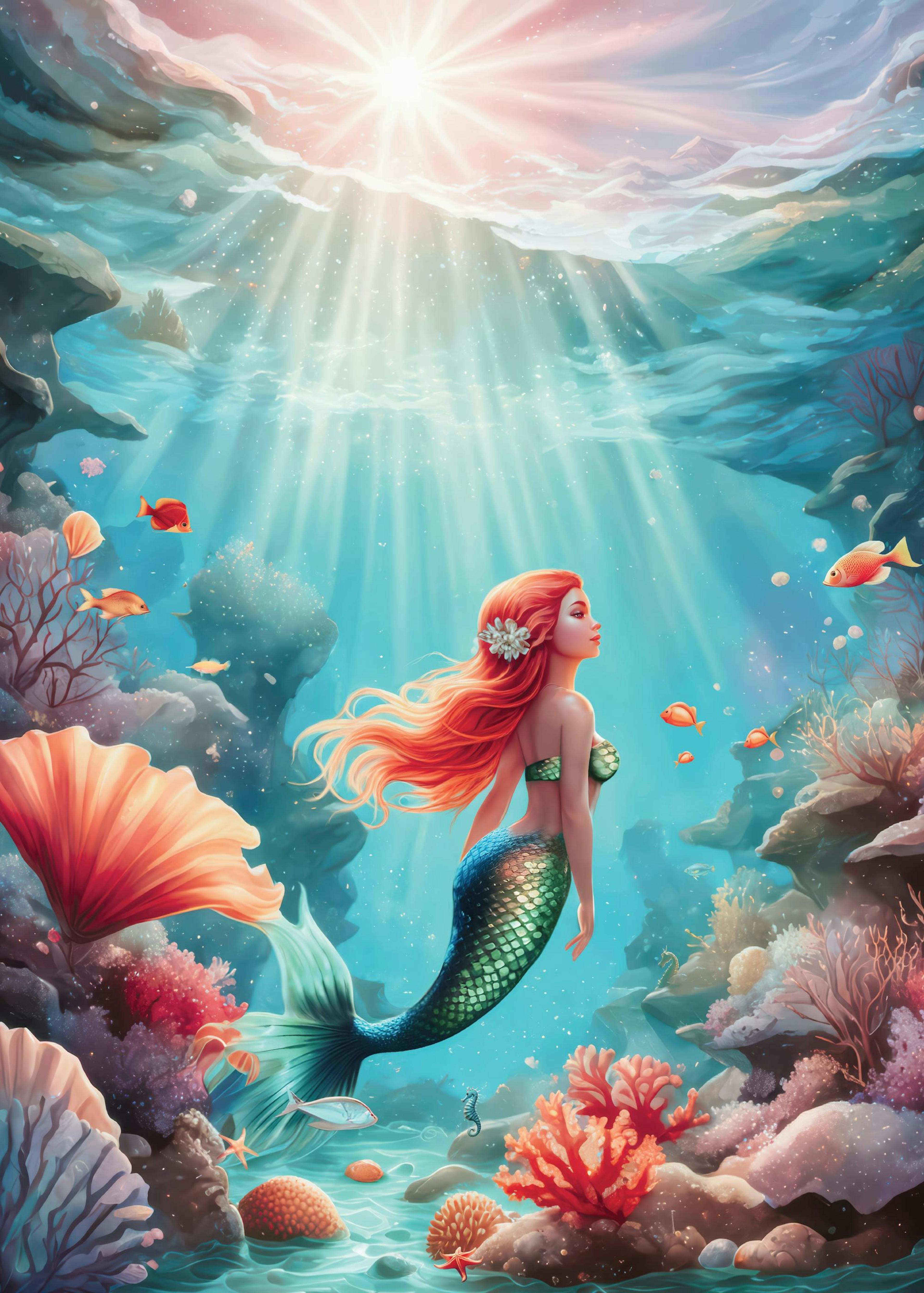 Mermaid in Sea Plakat 0