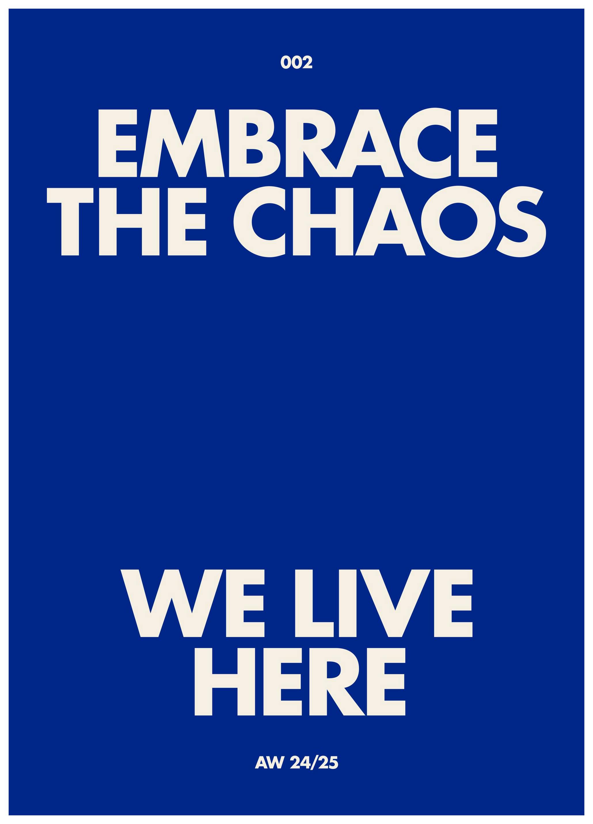 Embrace the Chaos Affiche (21x30 cm) - Affiches typographiques et citations
