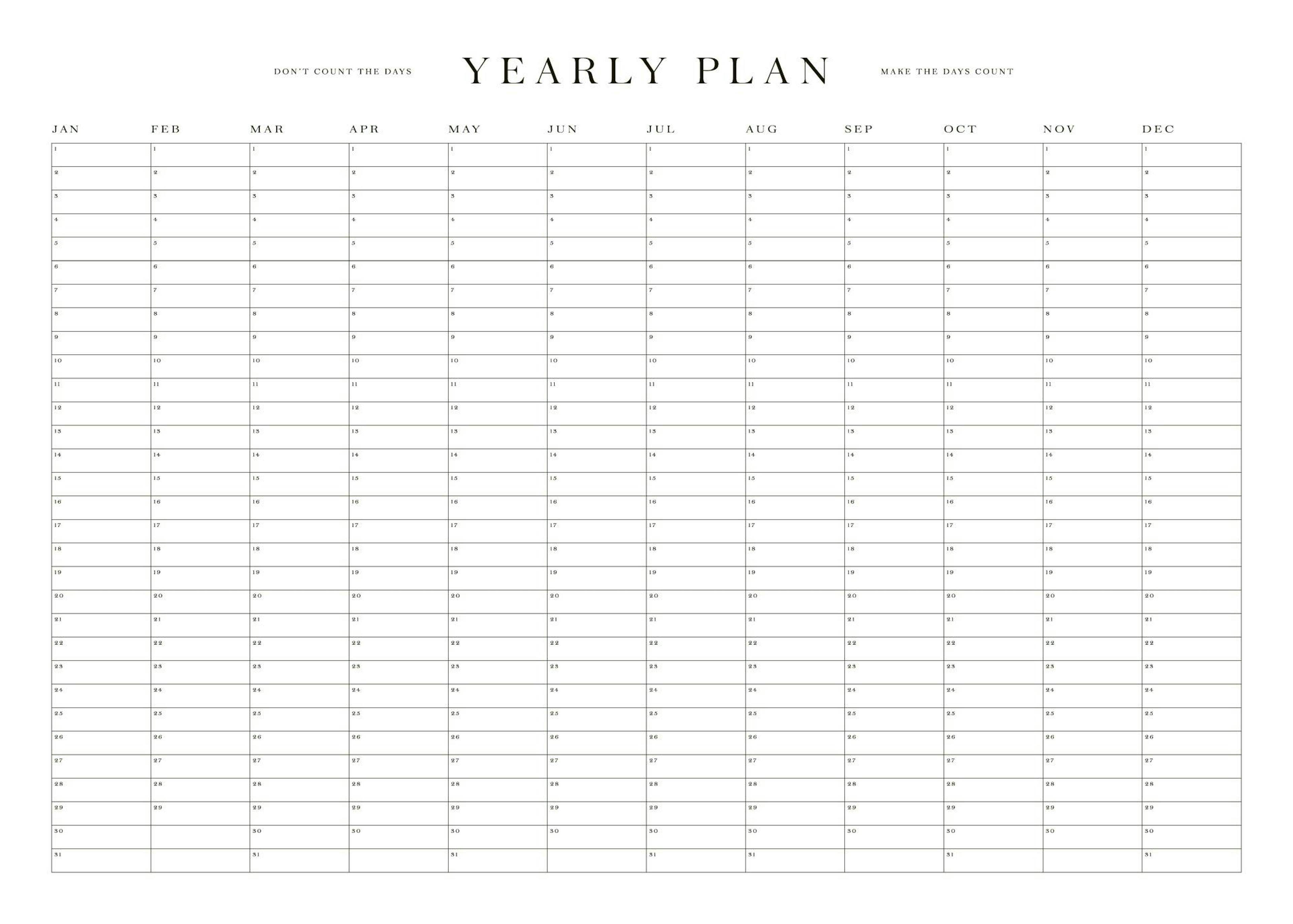 Yearly Planner Poster 0
