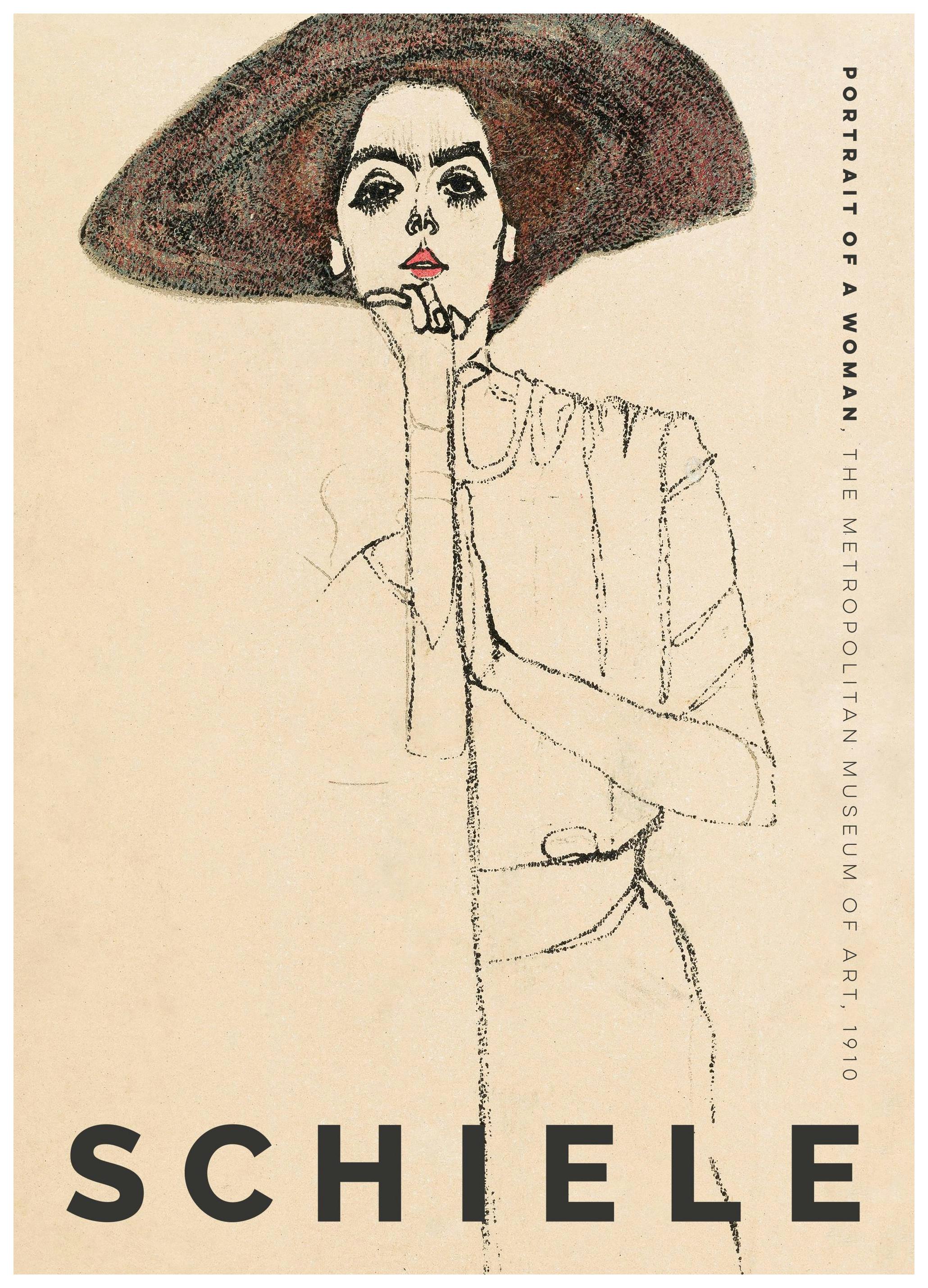 Egon Schiele - Portrait of a Woman Plakat (50x70 cm)- Obrazy sławnych malarzy