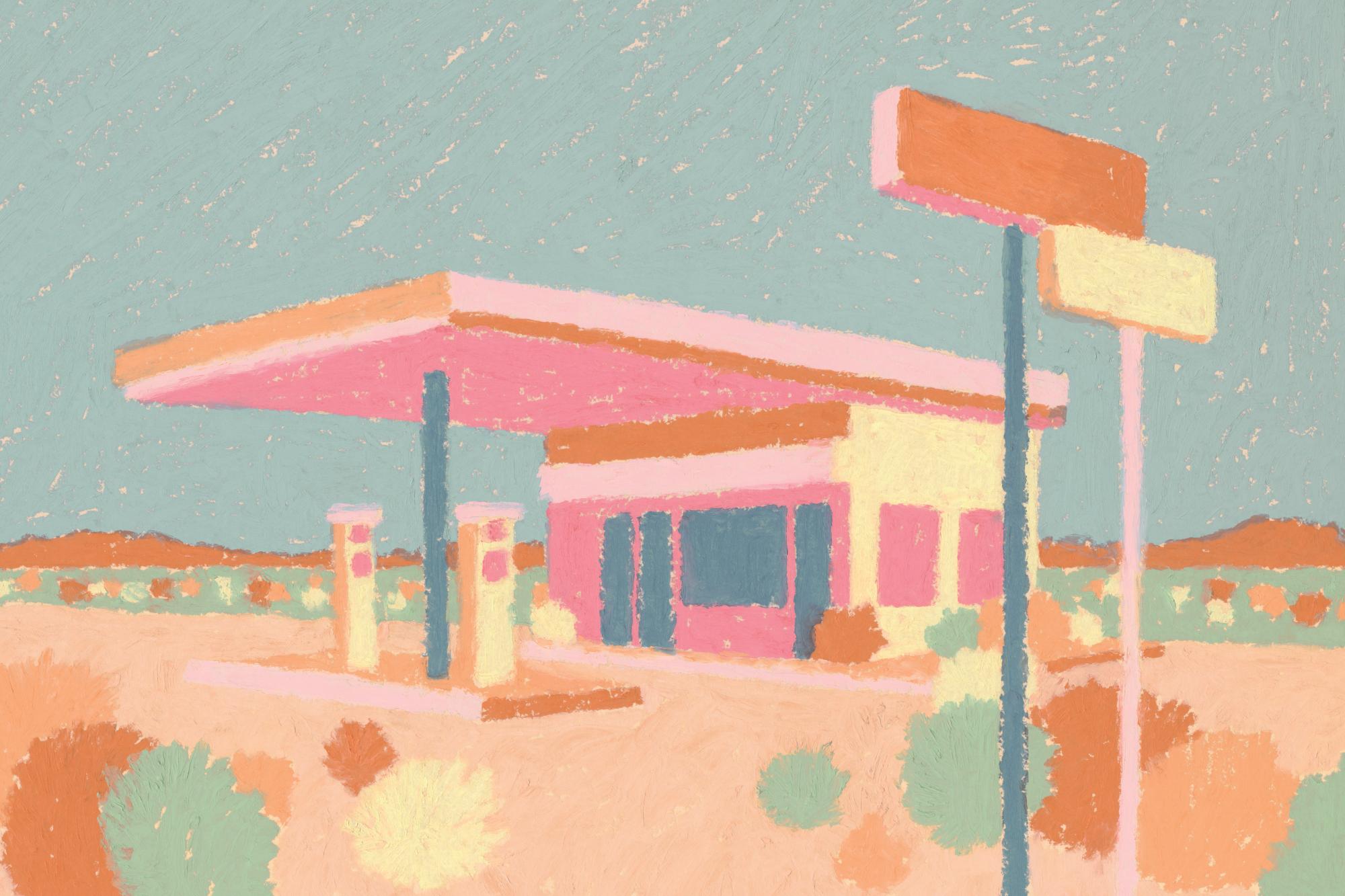 Oil Pastel Station Print – Retro Poster Art | Desenio
