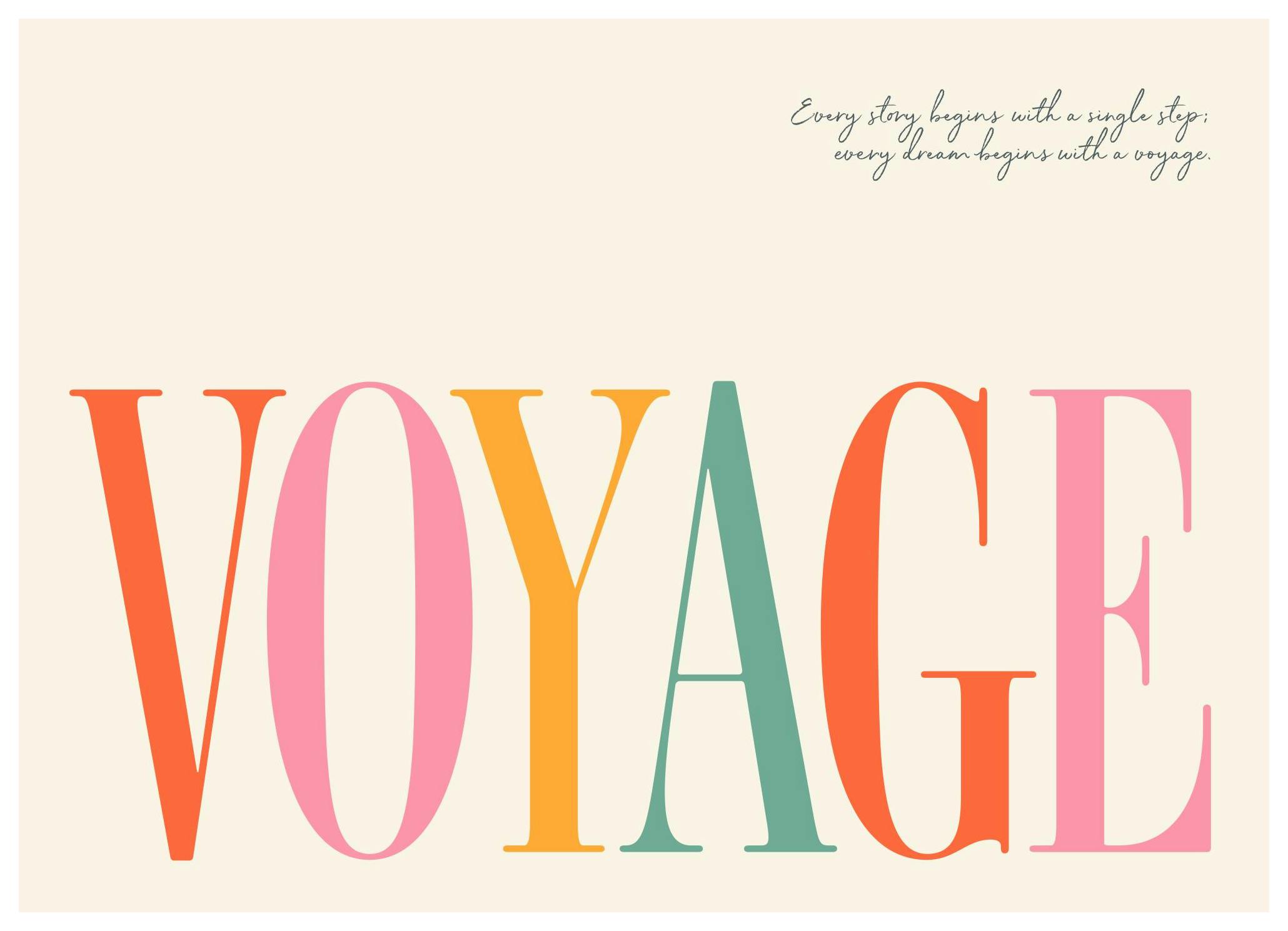 Voyage Poster (13x18 cm)- Tipografia