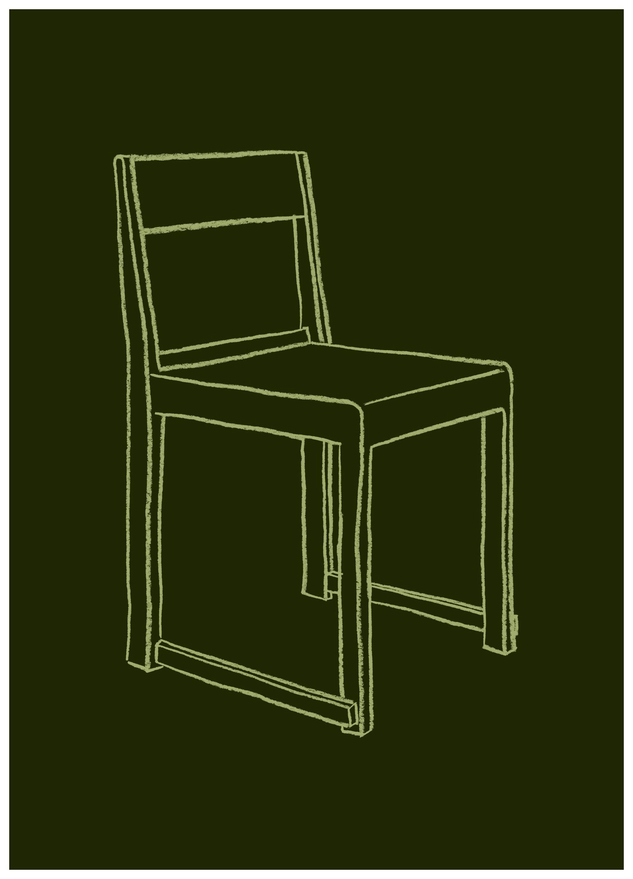 Chair Illustration Poster (40x50 cm) - Line Art