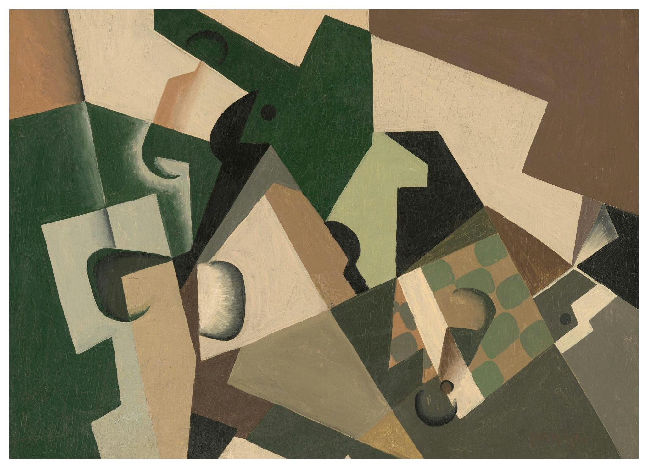 Juan Gris - Glass and Checkerboard Affiche (70x100 cm)  Affiches d'art abstrait