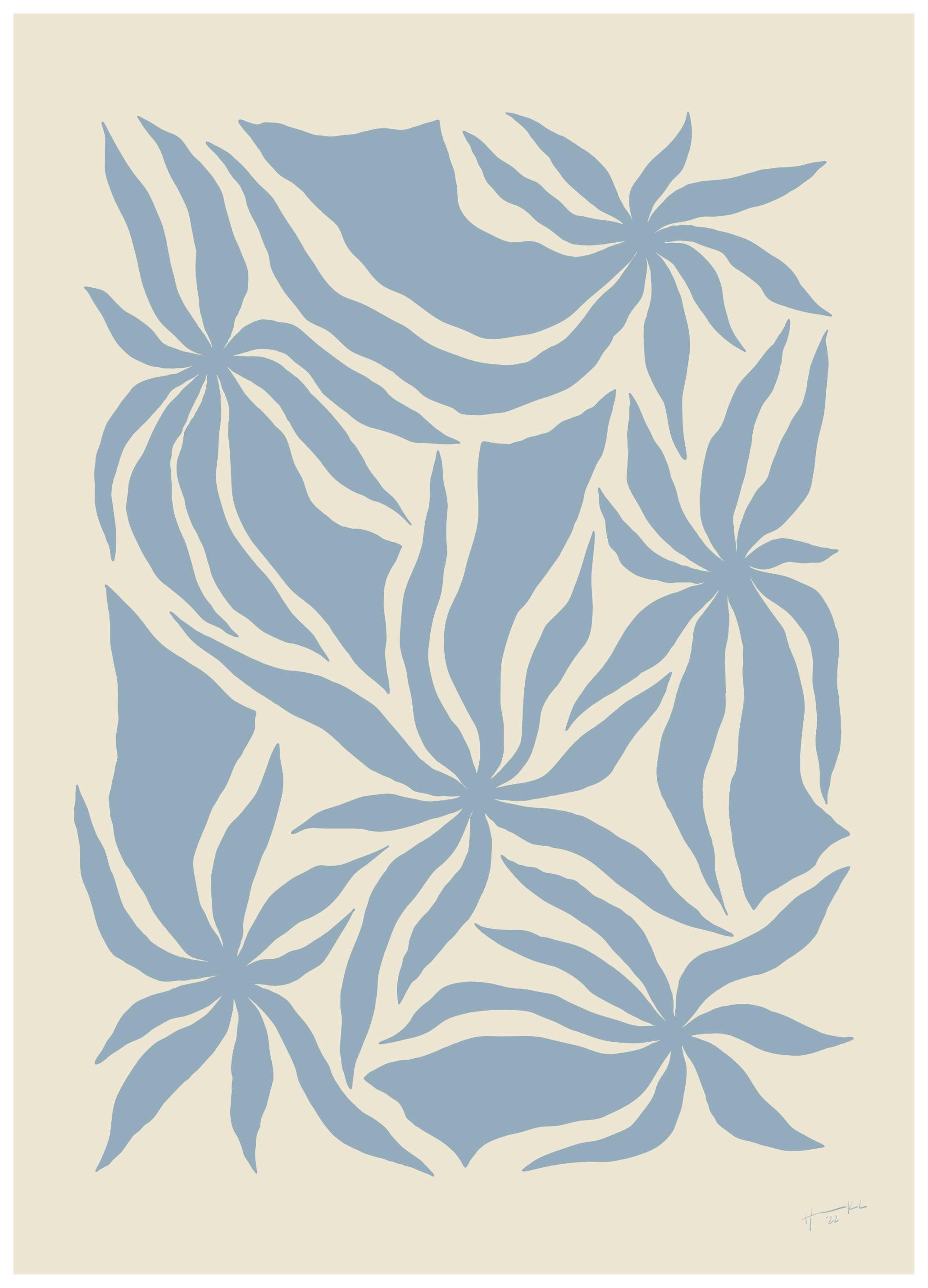 Hanna KL - Denim Palm Trees Poster (30x40 cm)