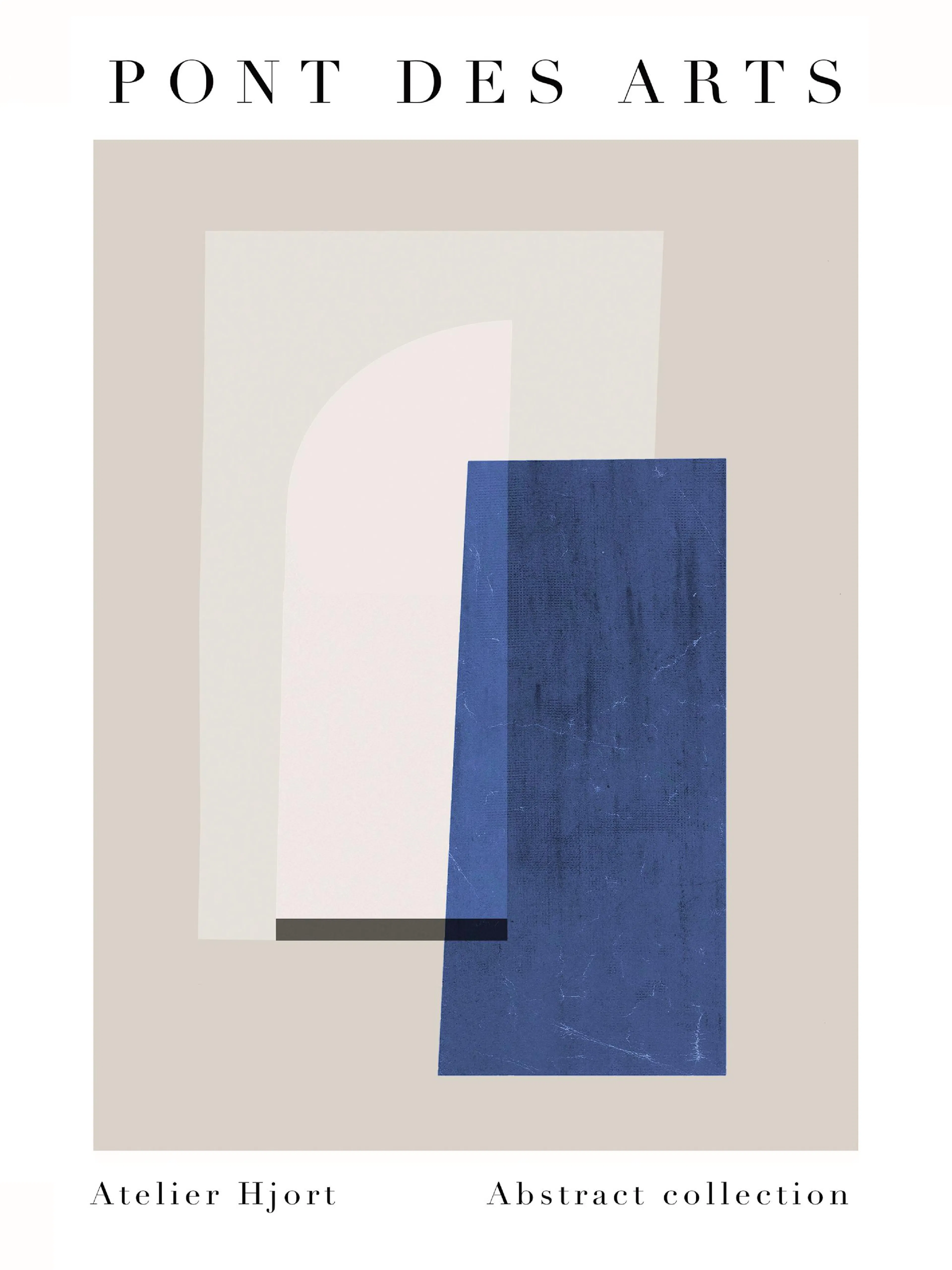 Plakat af figurer i blå og lys beige, moderne farver. Illustration af Julia Hallström Hjort.
