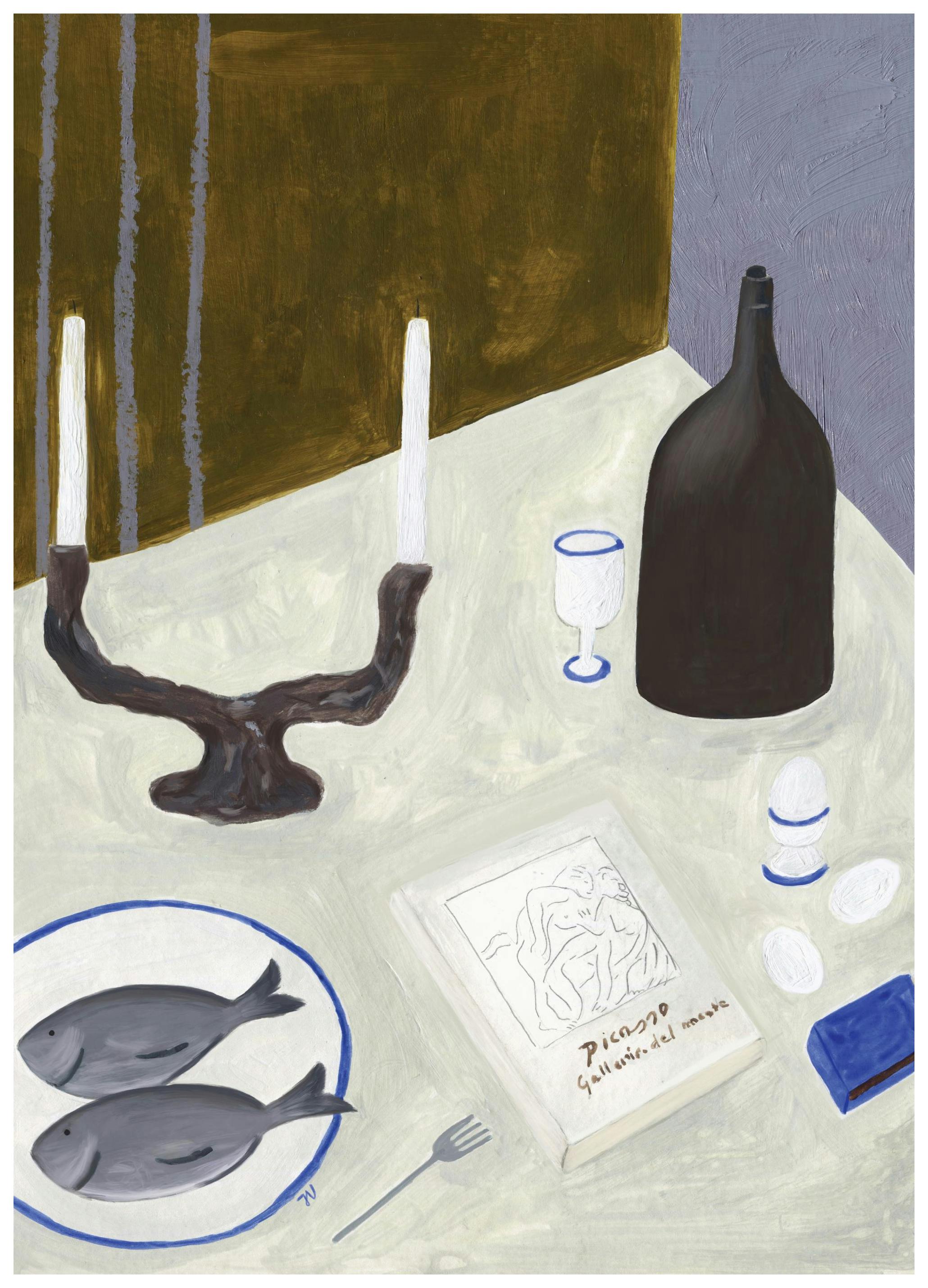 Isabelle Vandeplassche - Still Life with Fish Poster (50x70 cm)