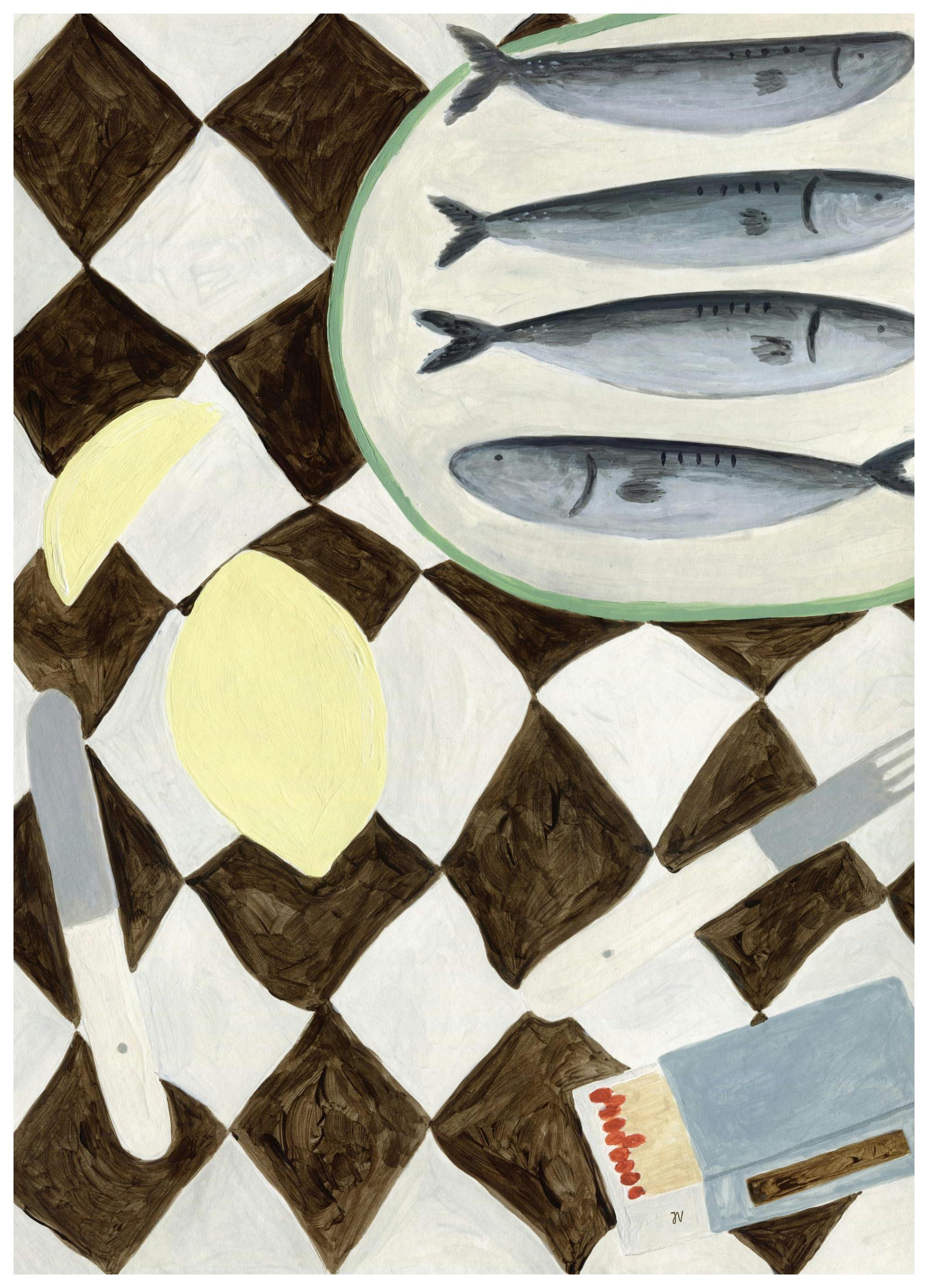 Isabelle Vandeplassche - Table Cloth with Matches Poster (30x40 cm)