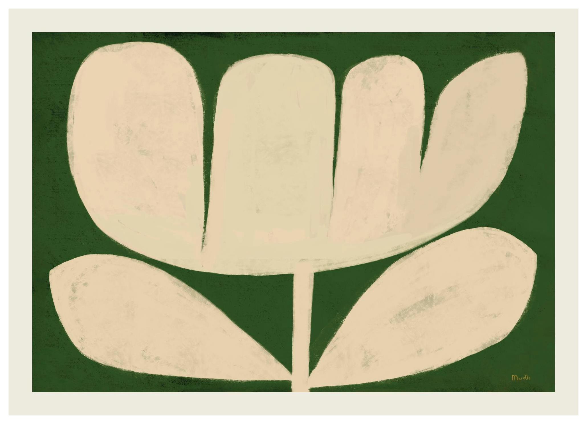 Marco Marella - Flower on Green Poster (50x70 cm)- Marco Marella