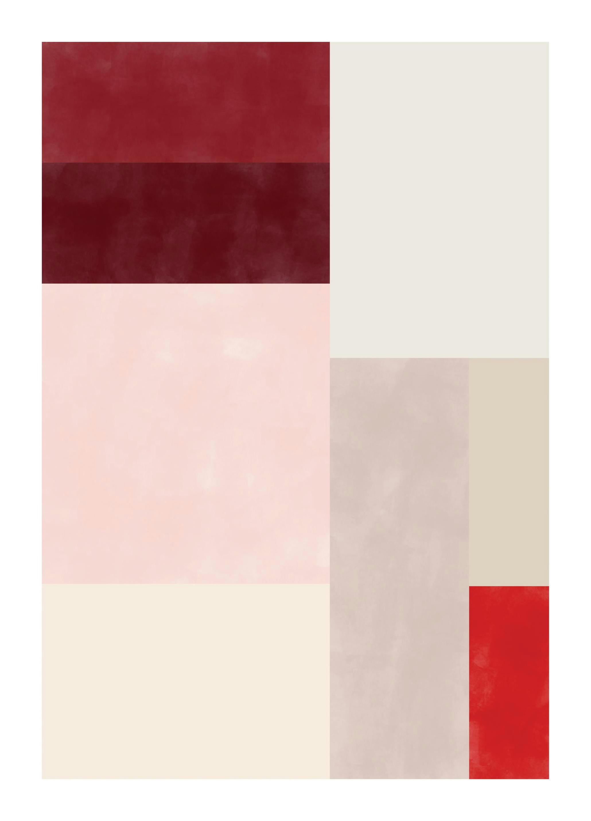The Print Republic - Red & Pink Colour Block Affiche (30x40 cm) - The Print Republic par Desenio