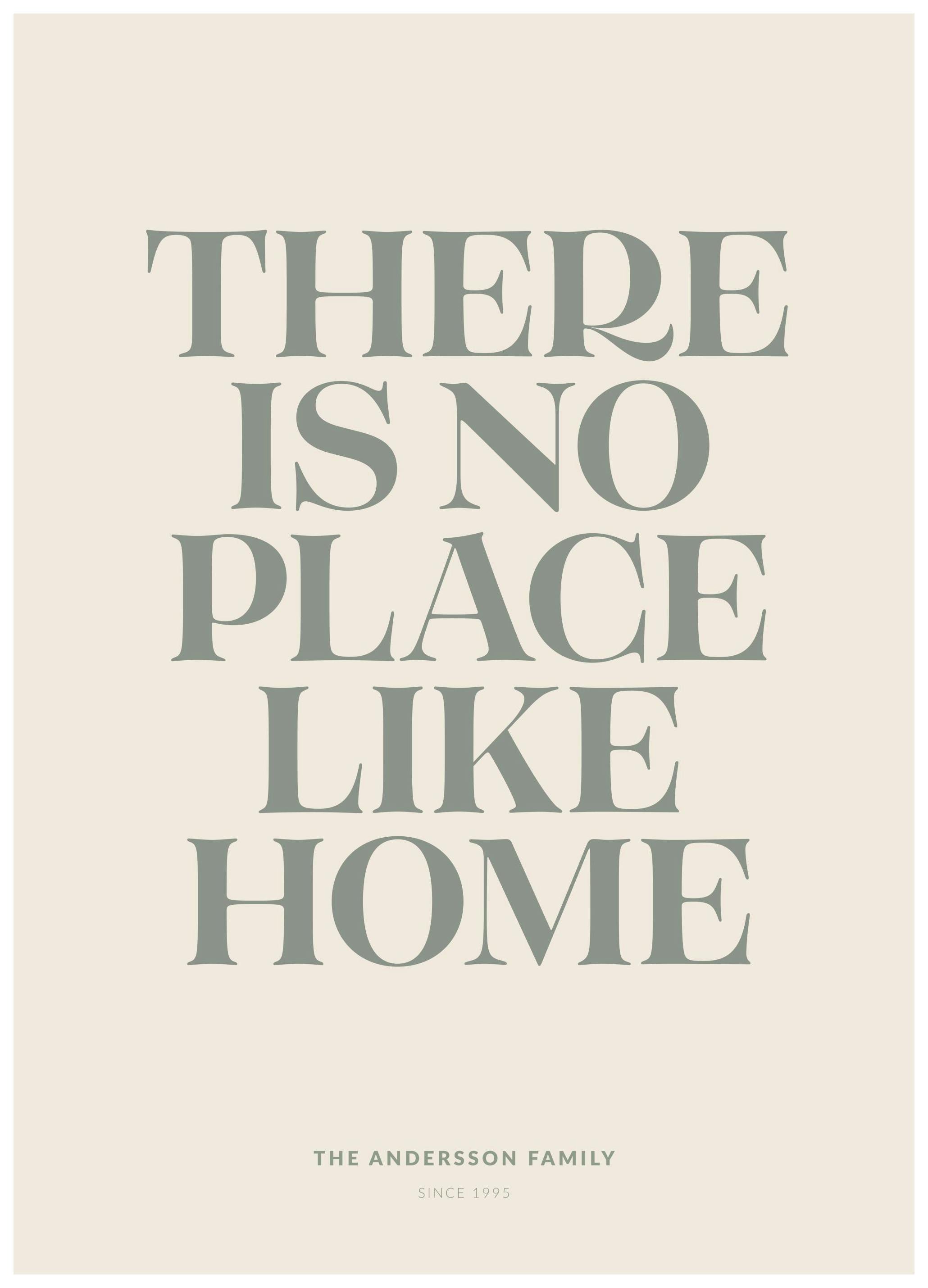 No Place Like Home Personal Poster (30x40 cm) -  Personalisierte Poster