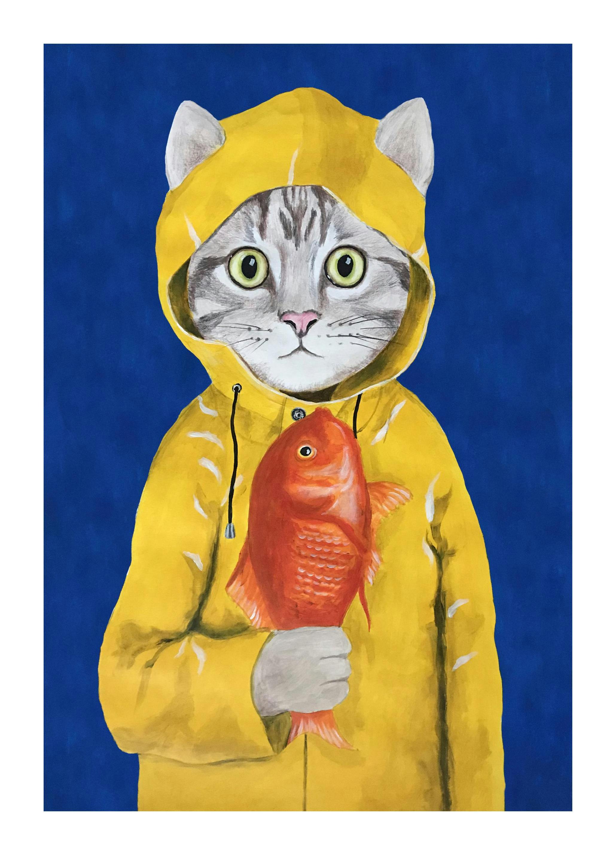 Coco de Paris - Cat with Fish Poster (50x70 cm)