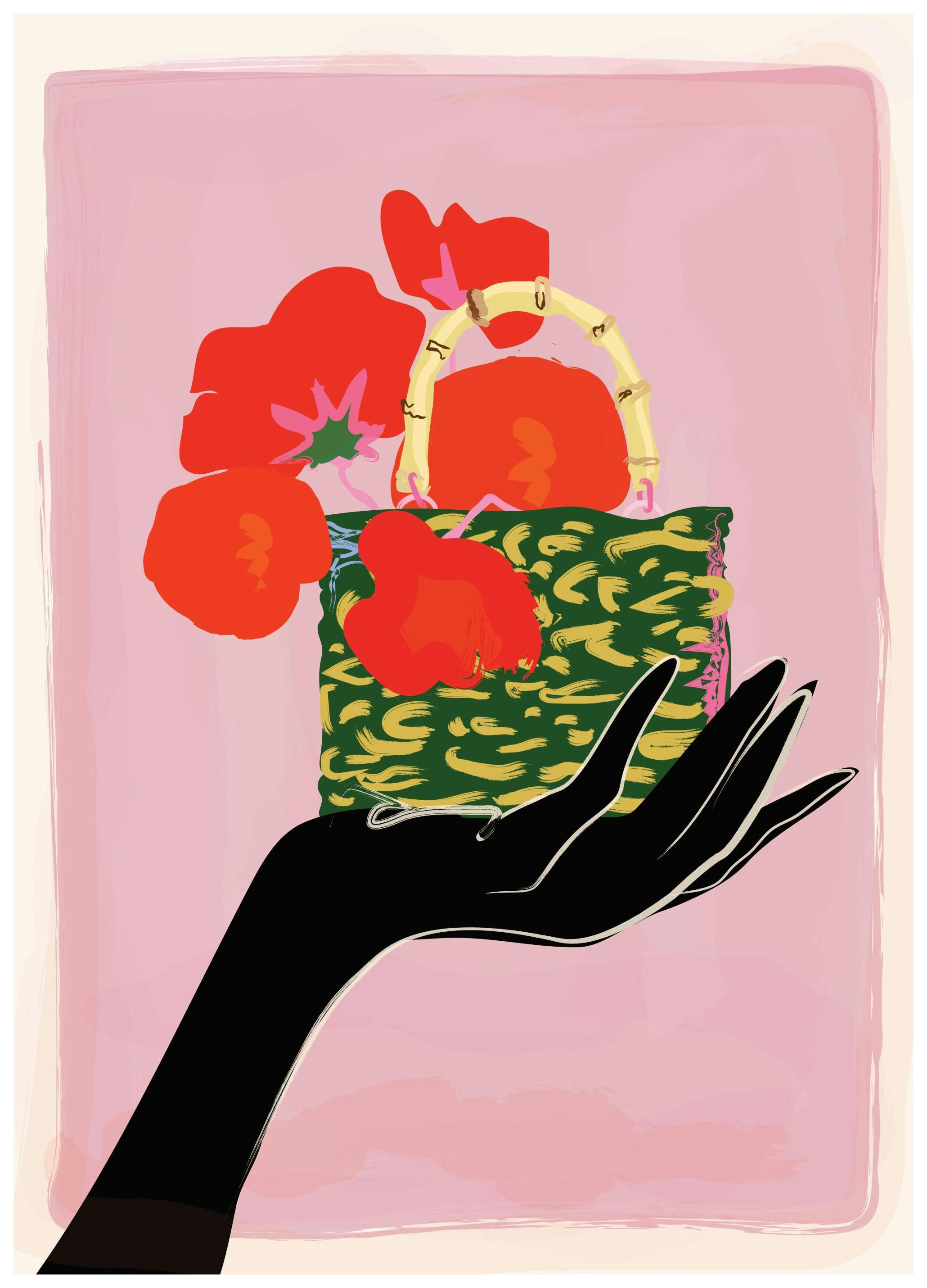 Rachel Joanis - Poppies in Handbag Poster (50x70 cm)