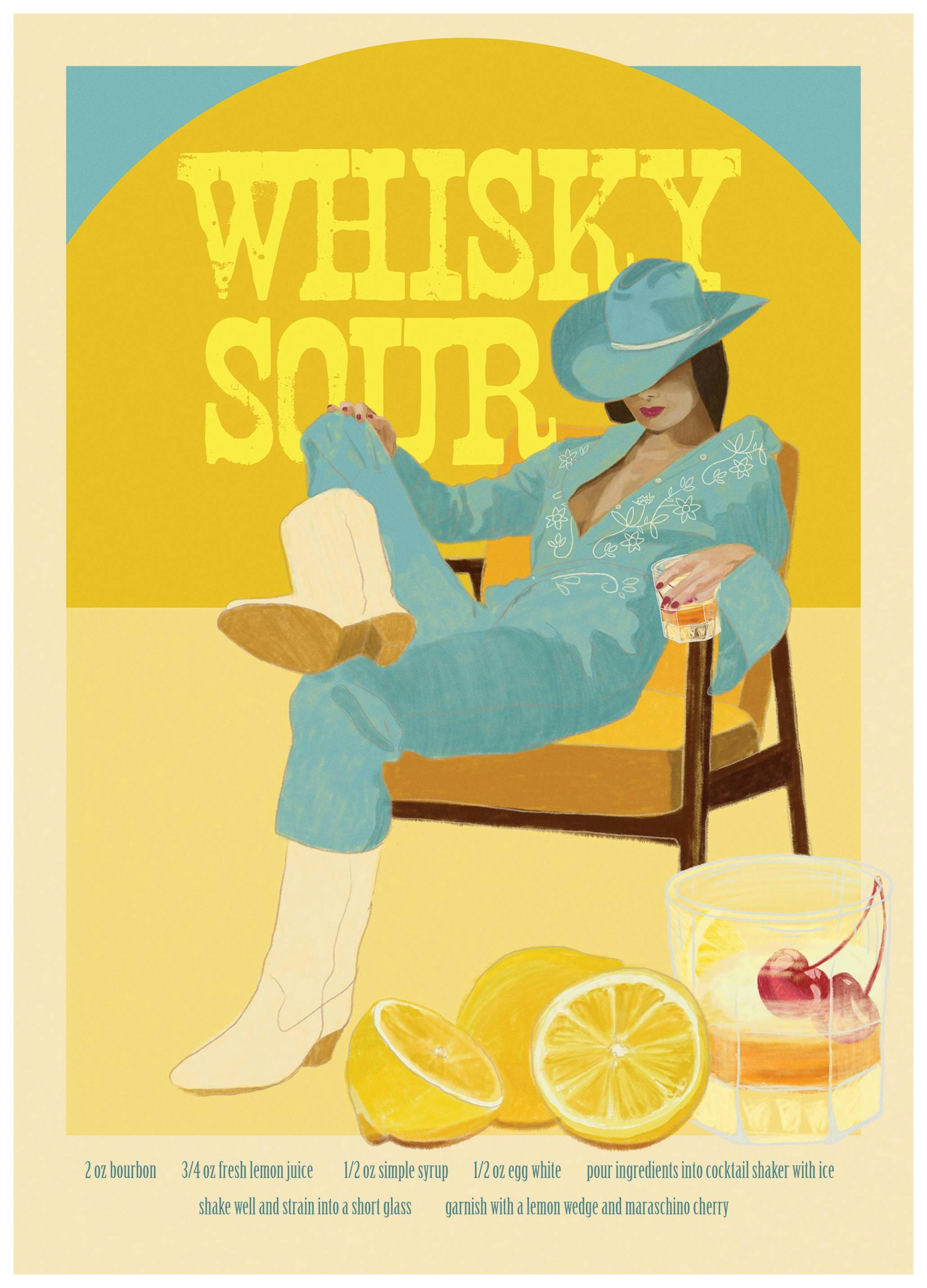 Jenny Liz Rome - Whisky Sour Poster (50x70 cm)- Jenny Liz Rome