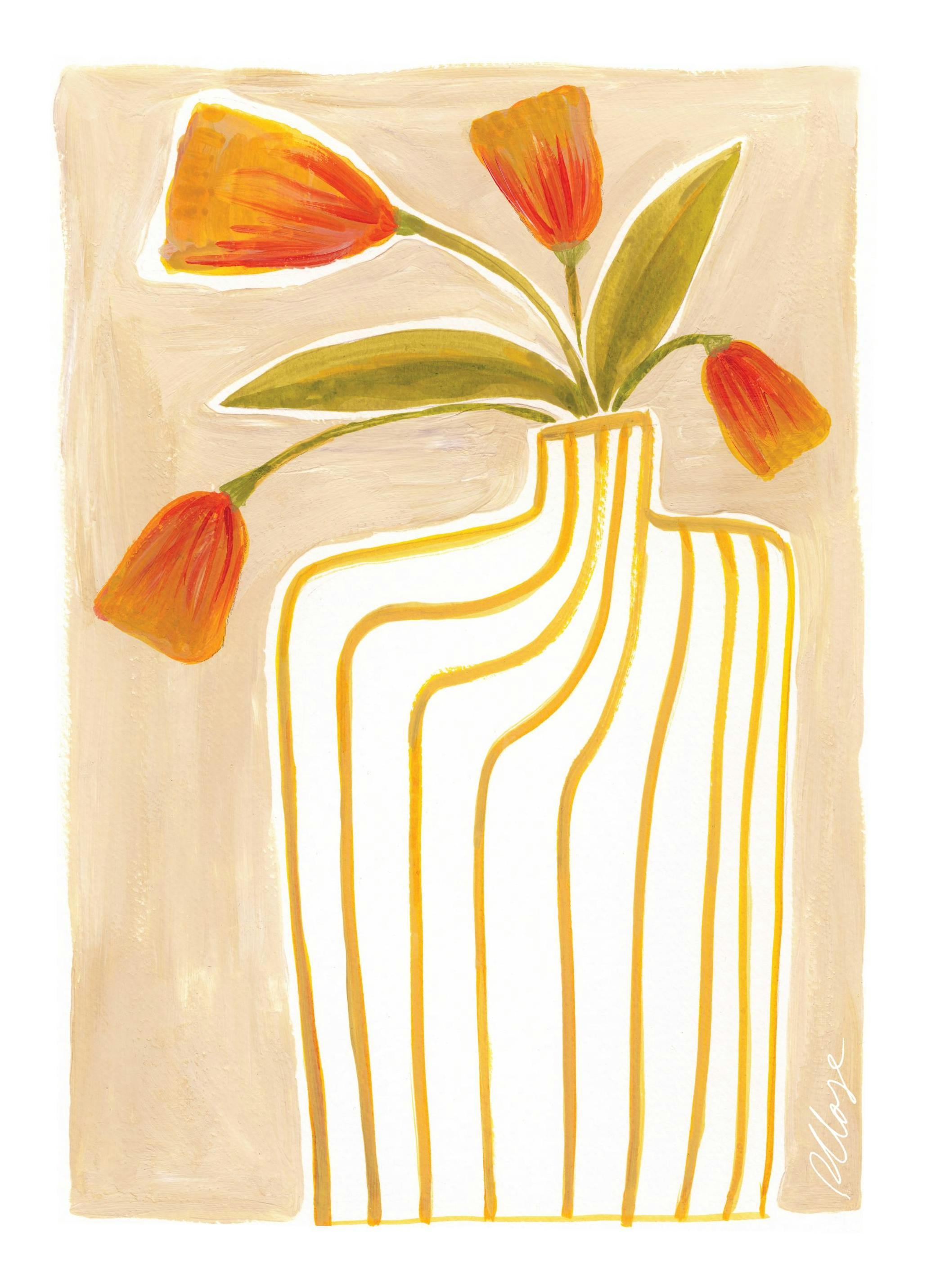 Rosanna Corfe - Spring Tulips Print (30x40 cm)