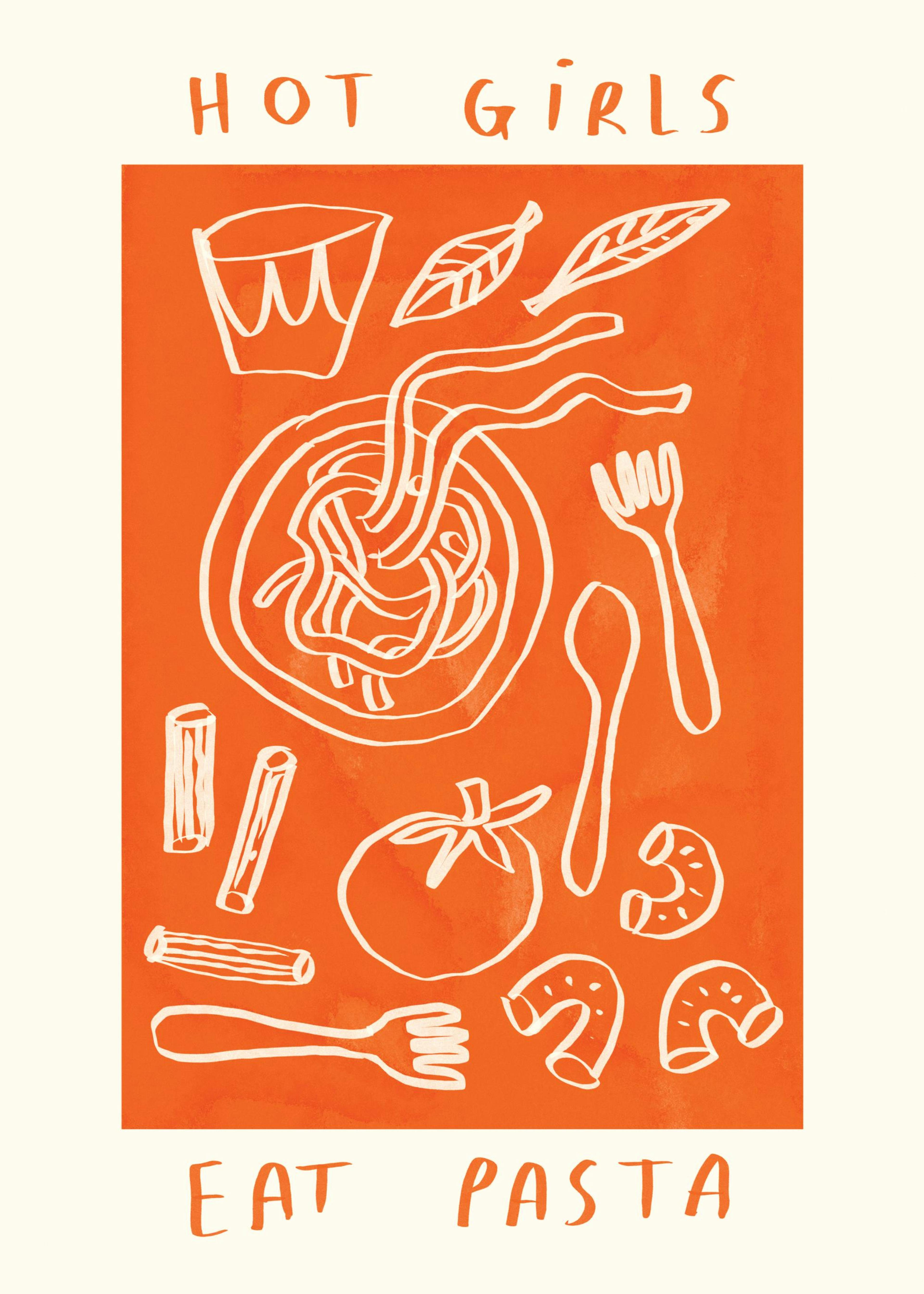 Lauren Emmett - Hot Girls Eat Pasta Print 0