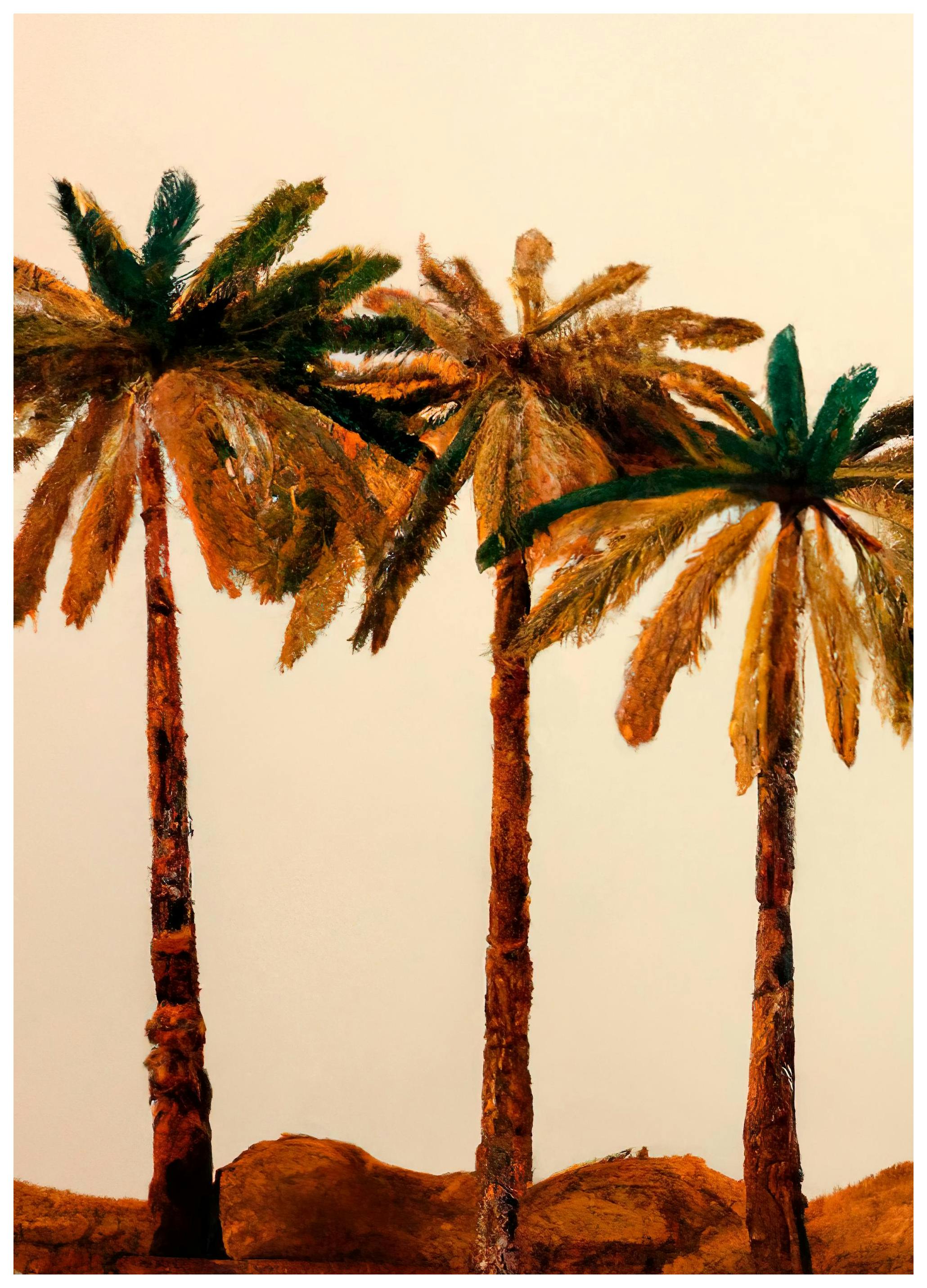 Merel Takken - Palm Trio Plagát (50x70 cm)