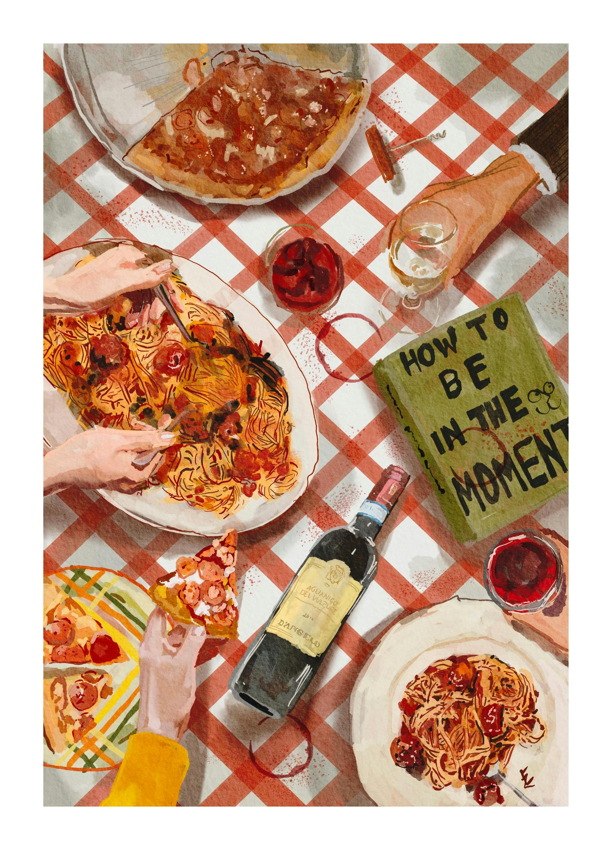 Ekaterina Zagorska - Pizza & Pasta Party Poster (50x70 cm)- Ekaterina Zagorska