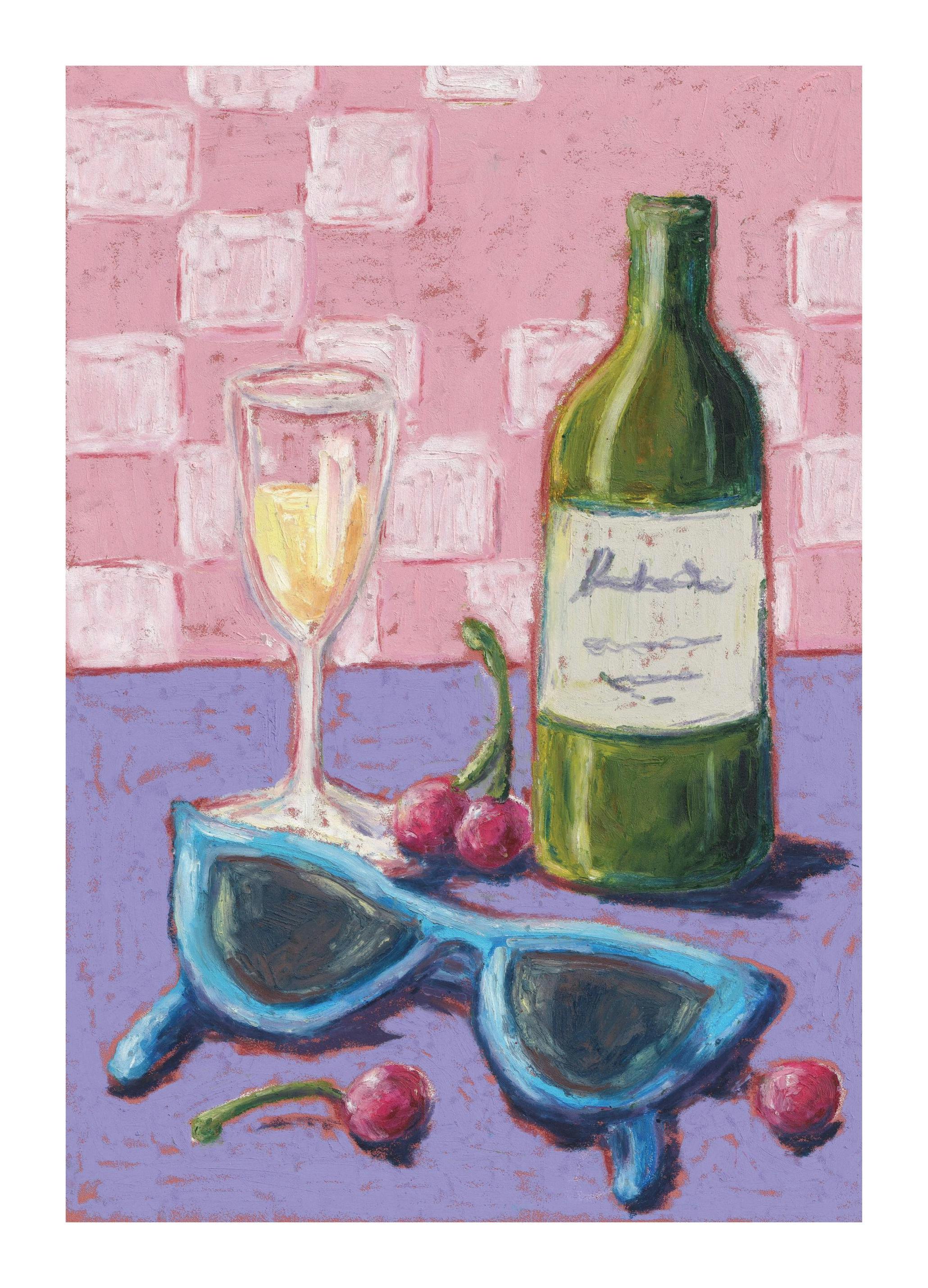 Hannah Durham - Sunglasses and Wine Poster (50x70 cm)