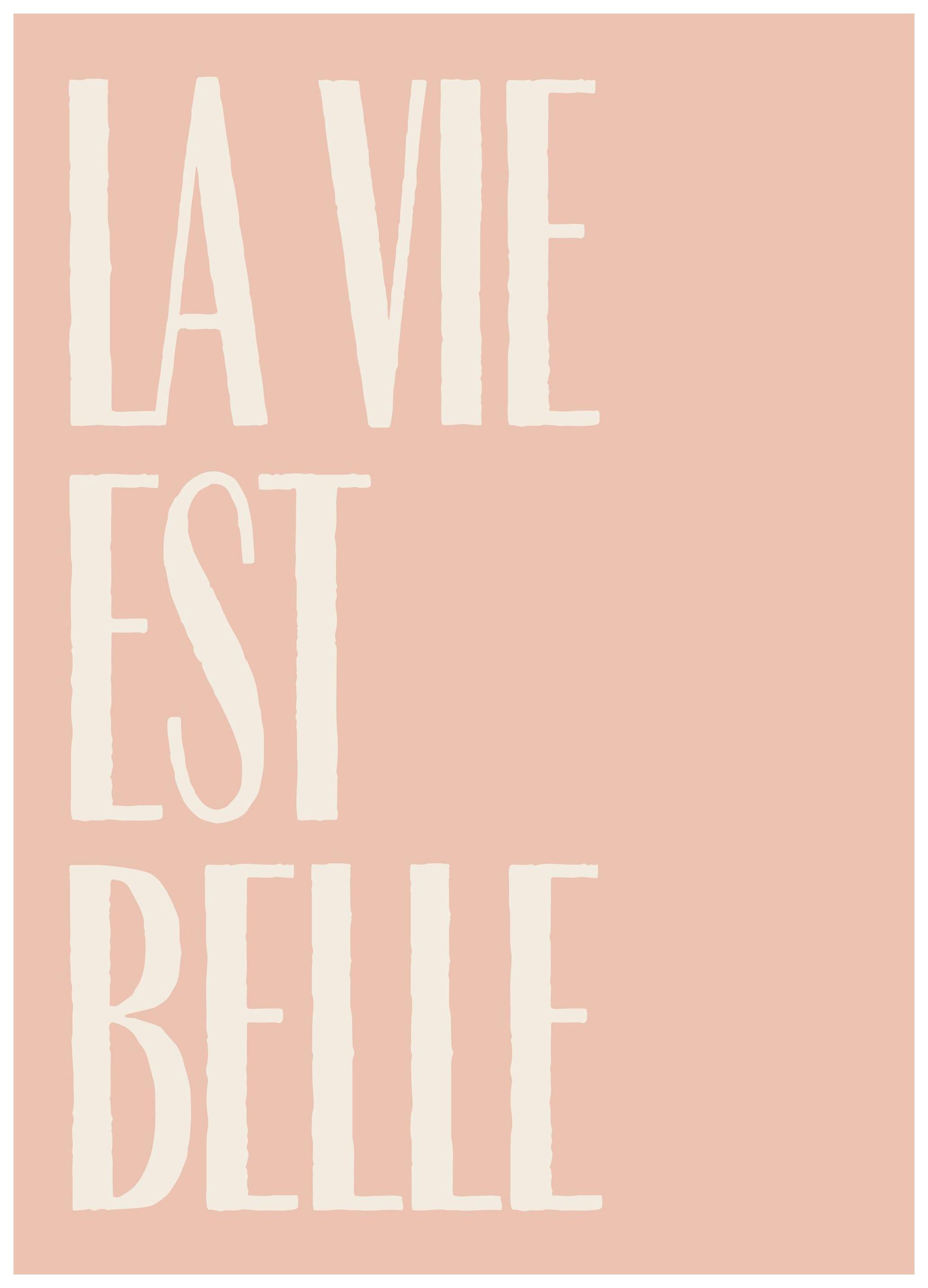 La Vie Est Belle Text Poster (21x30 cm) - Posters met tekst