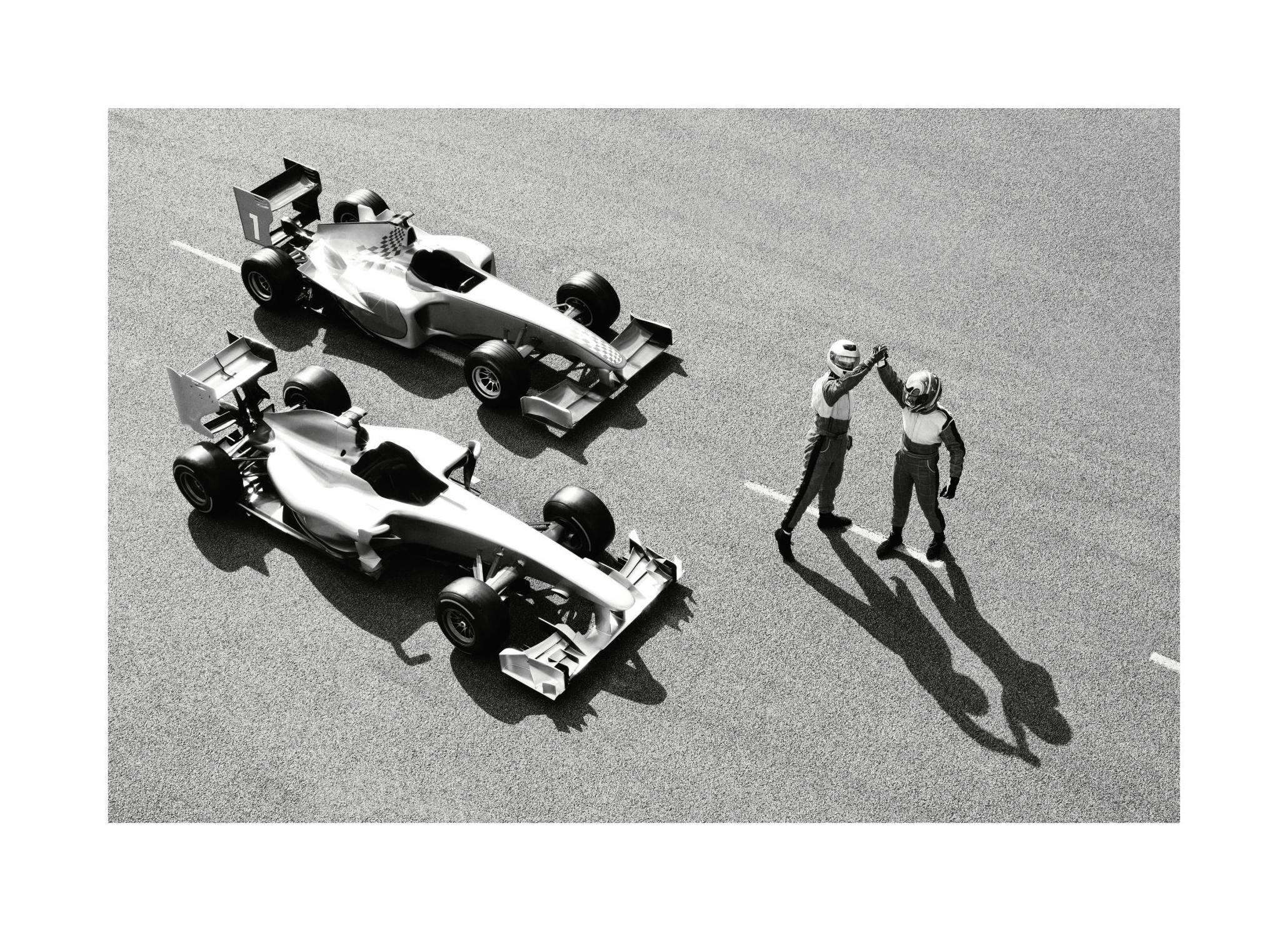 Race Winning Poster (30x40 cm) - Zwart wit foto's