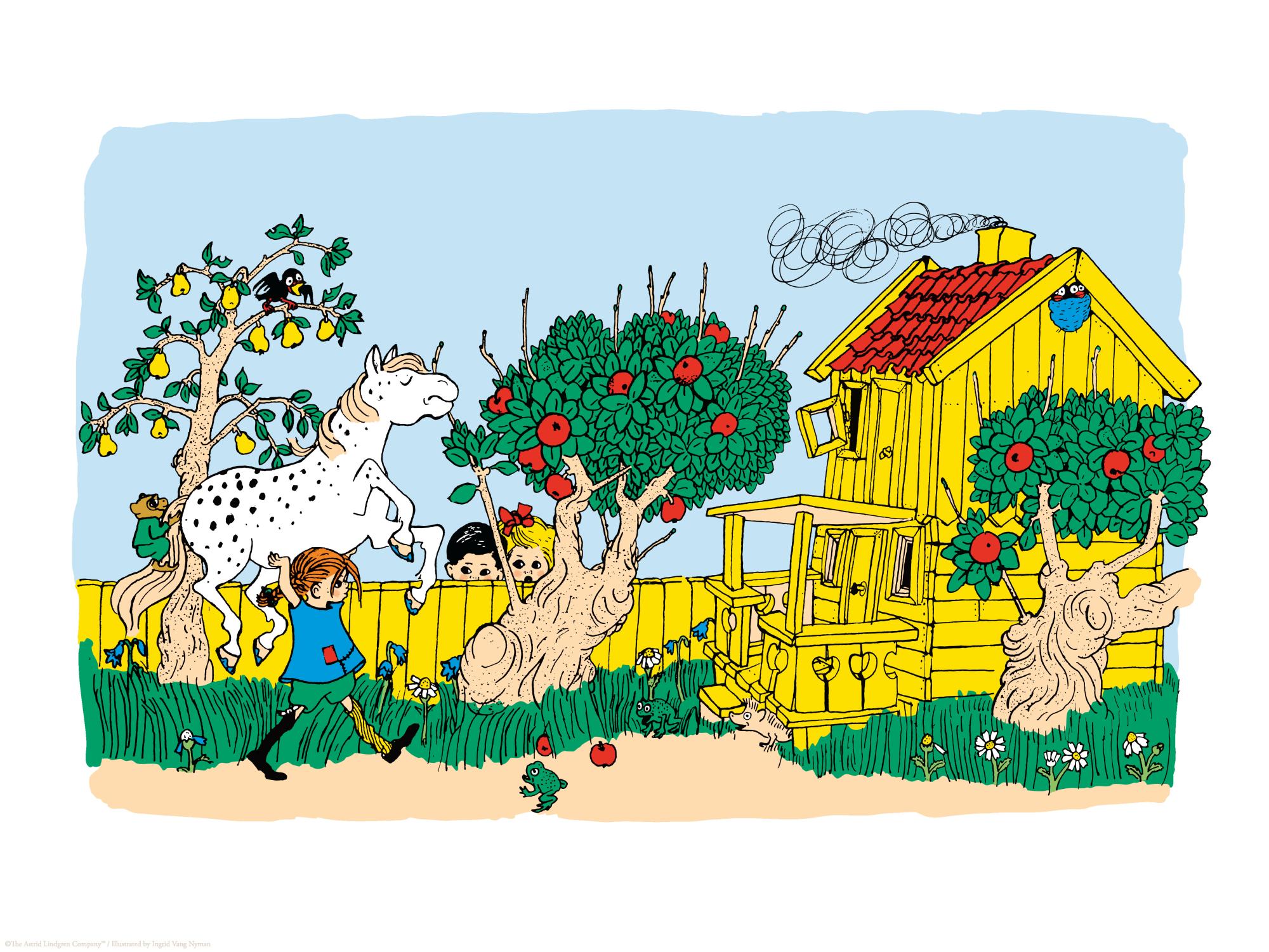 Pippi Longstocking and Villa Villekulla Print – Kids Poster | Desenio