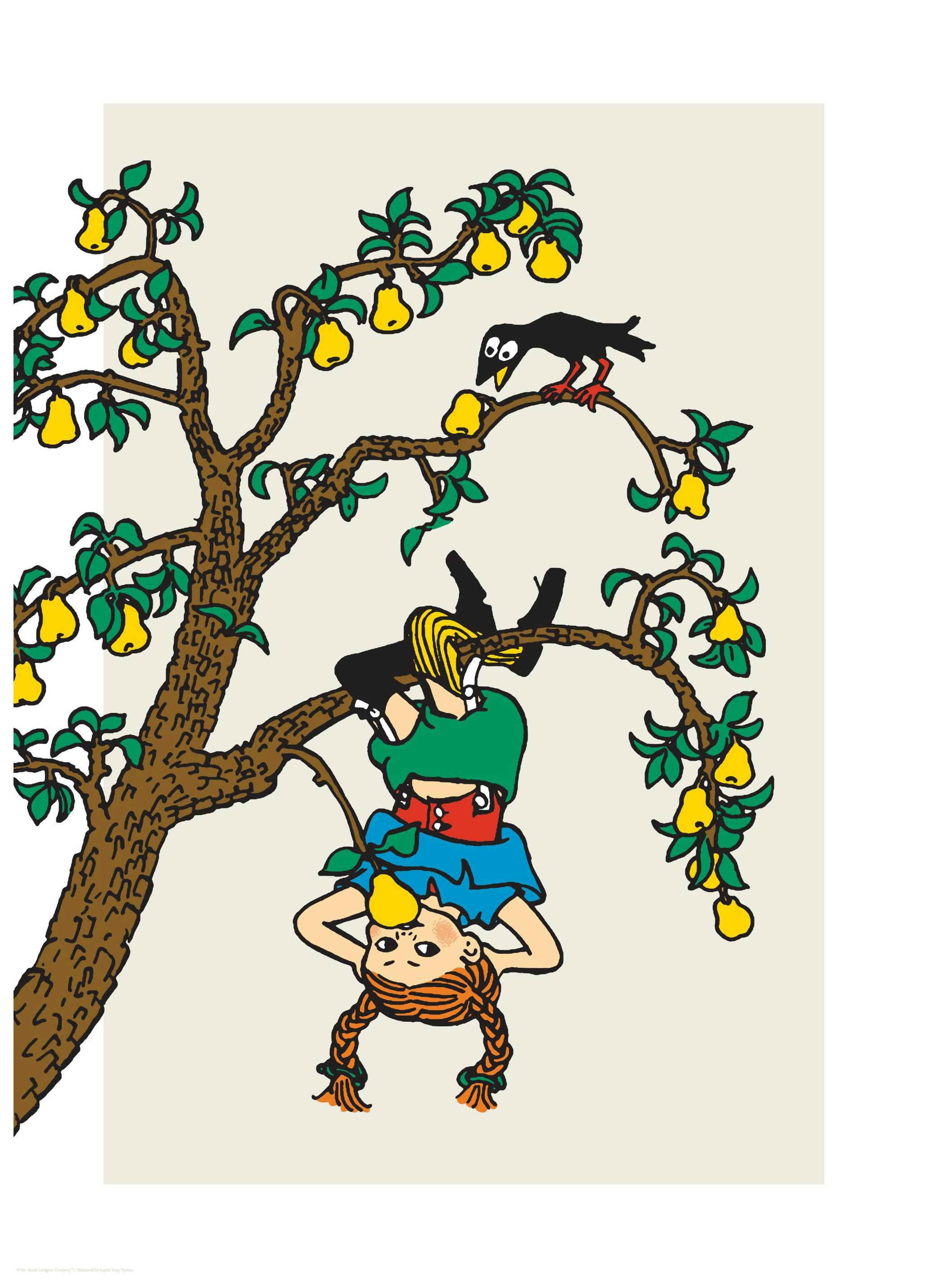 Prints - Pippi Longstocking in the Tree Print (21x30 cm) - Astrid Lindgren's posters