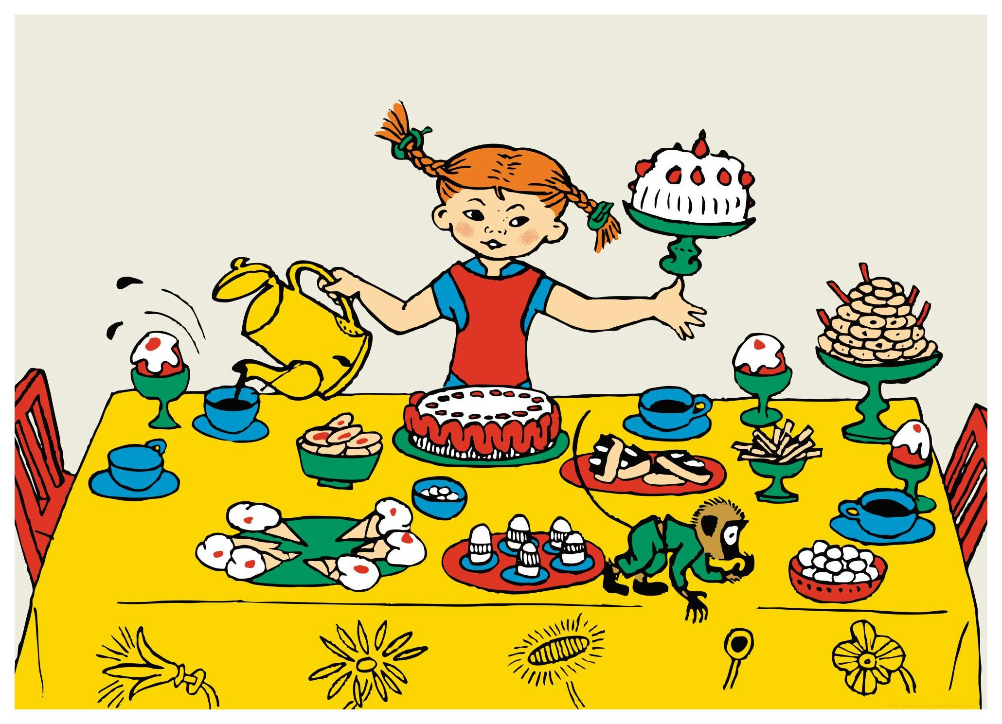Pippi Longstocking and the Party Print (30x40 cm)