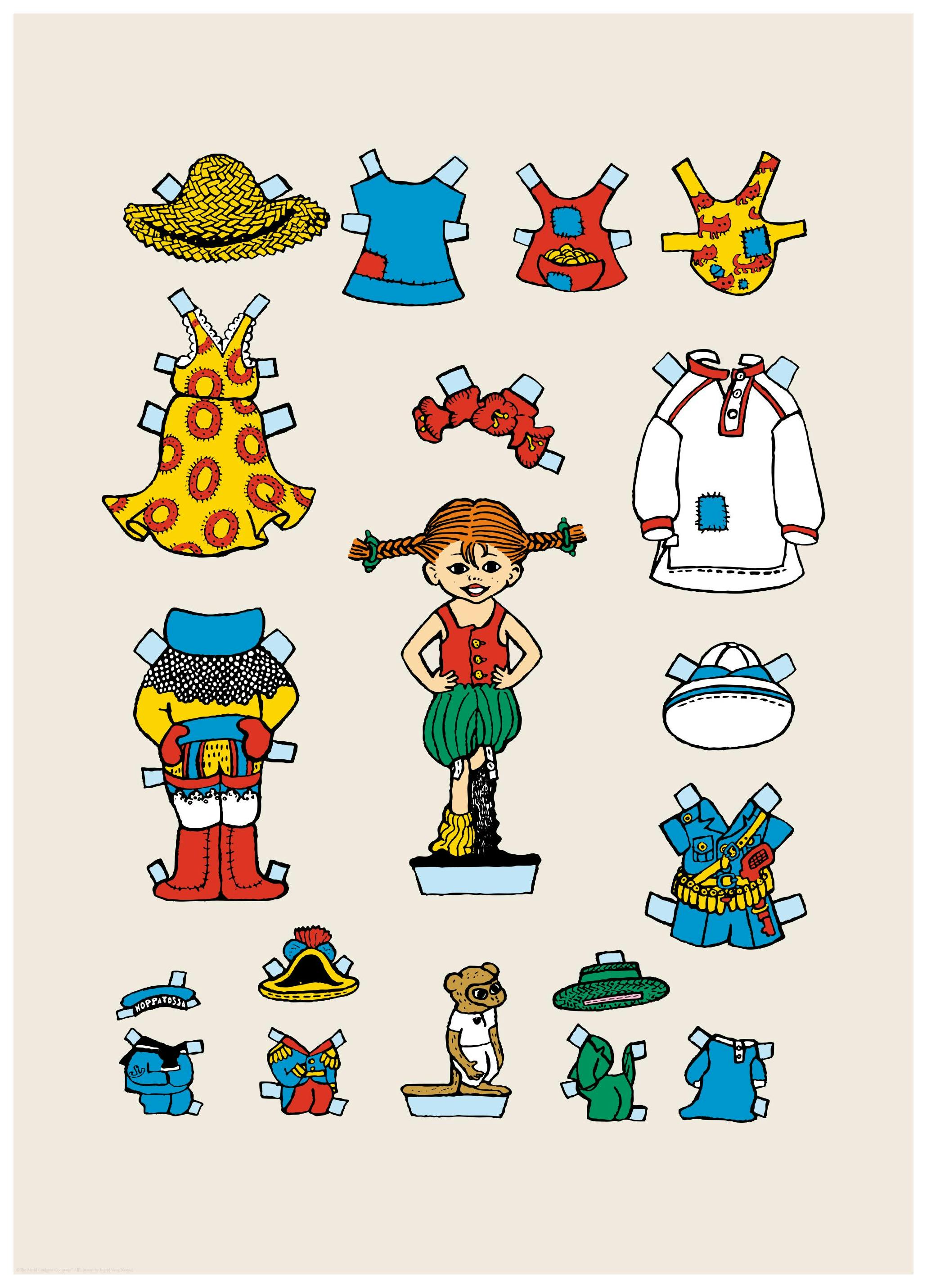 Fifi Brindacier Poupée découpée Affiche (30x40 cm) - Affiches Astrid Lindgren