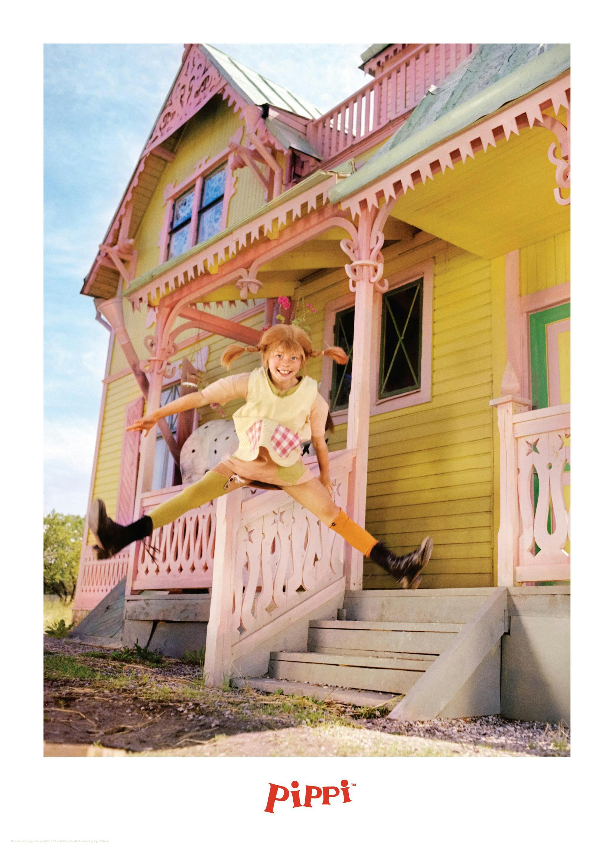 Pippi Longstocking Jumping Affiche (21x30 cm)  Astrid Lindgren