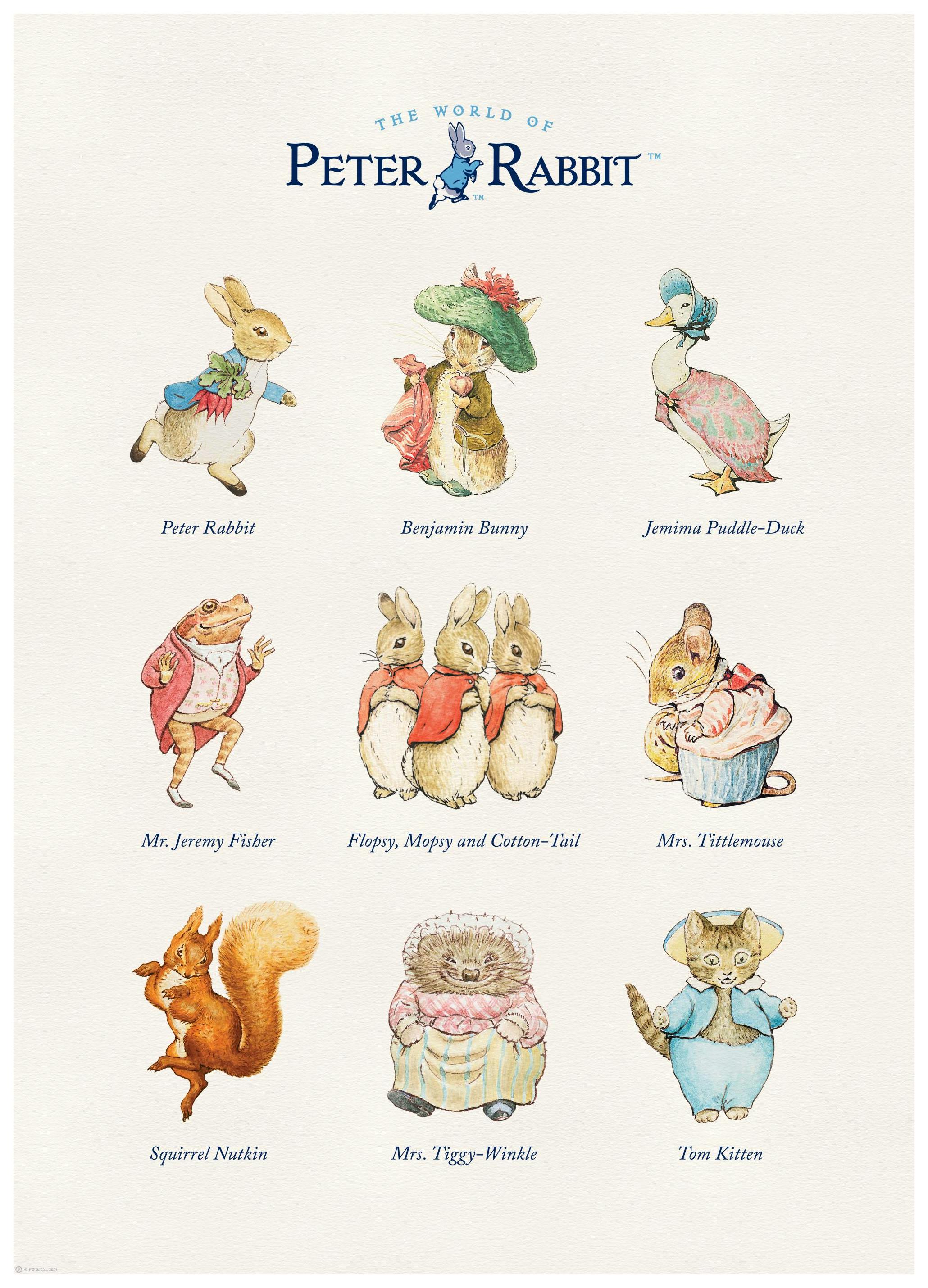 Peter Rabbit Characters Poster (21x30 cm) -  Kinderposter