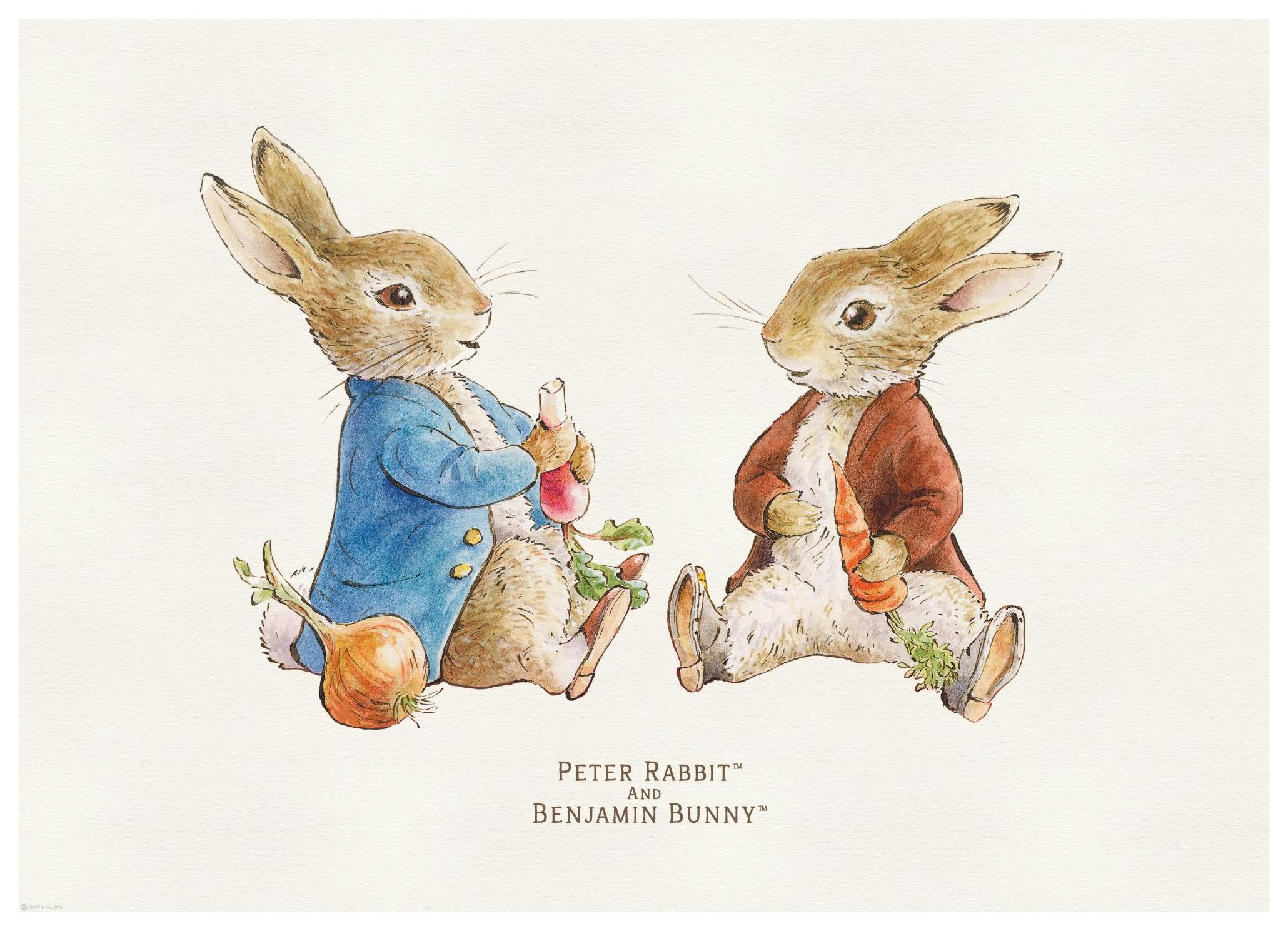 Peter Rabbit and Benjamin Bunny Poster (21x30 cm) -  Kinderposter