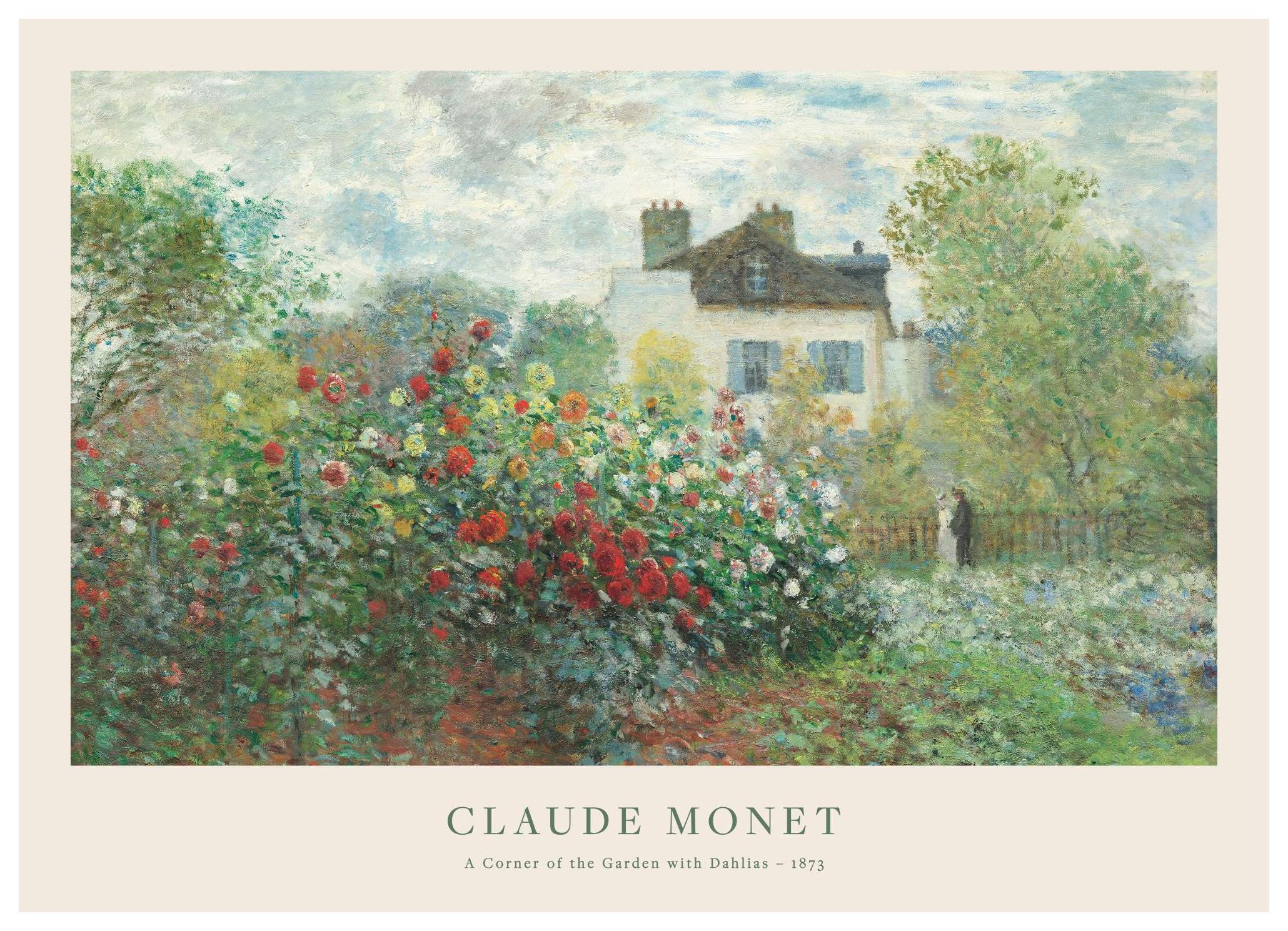 Monet - A Corner of the Garden with Dahlias Plakat (30x40 cm)- Monet Plakat