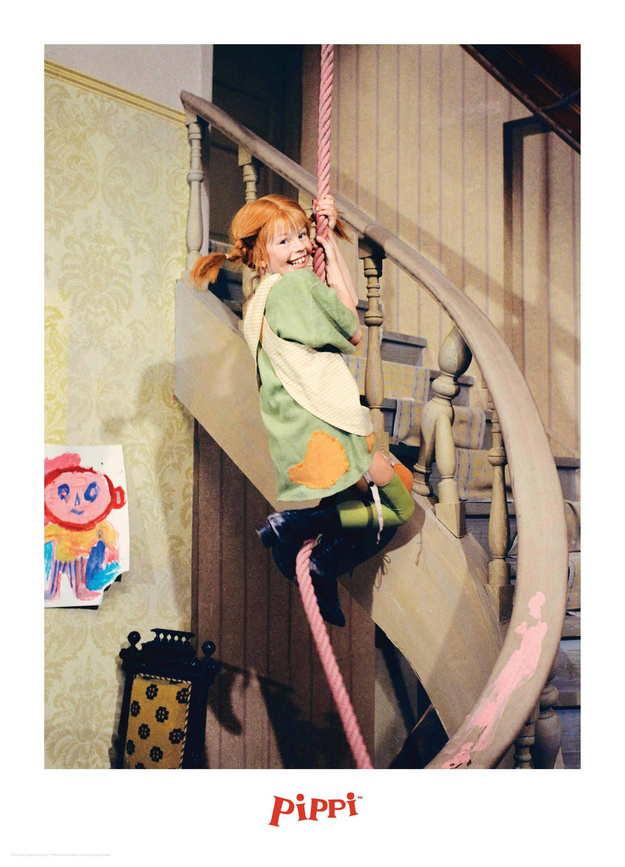 Prints - Pippi Longstocking Climbing Print (50x70 cm) - Astrid Lindgren's posters