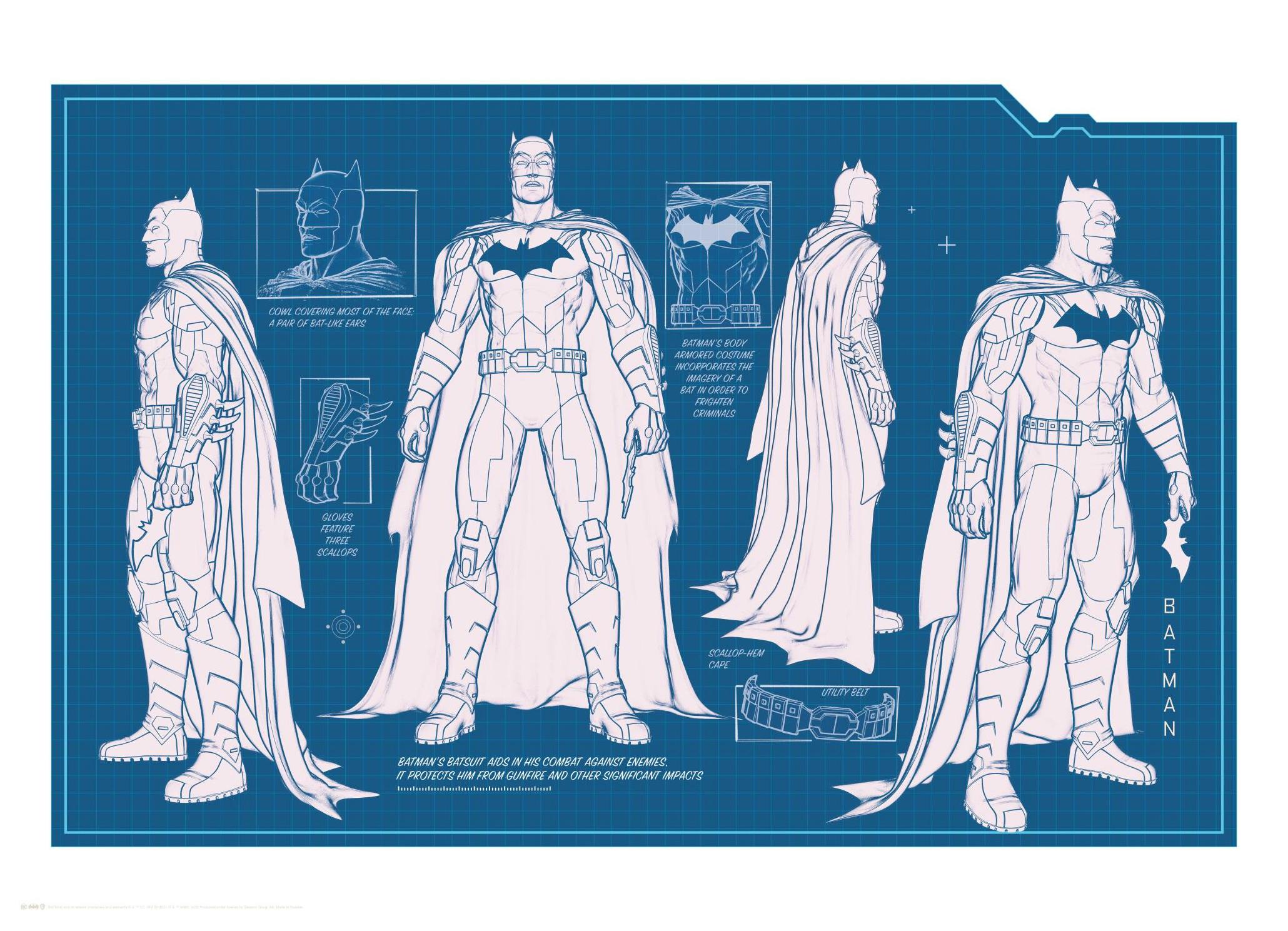Batman - Batsuit Blueprint Poster (30x40 cm)- Batman