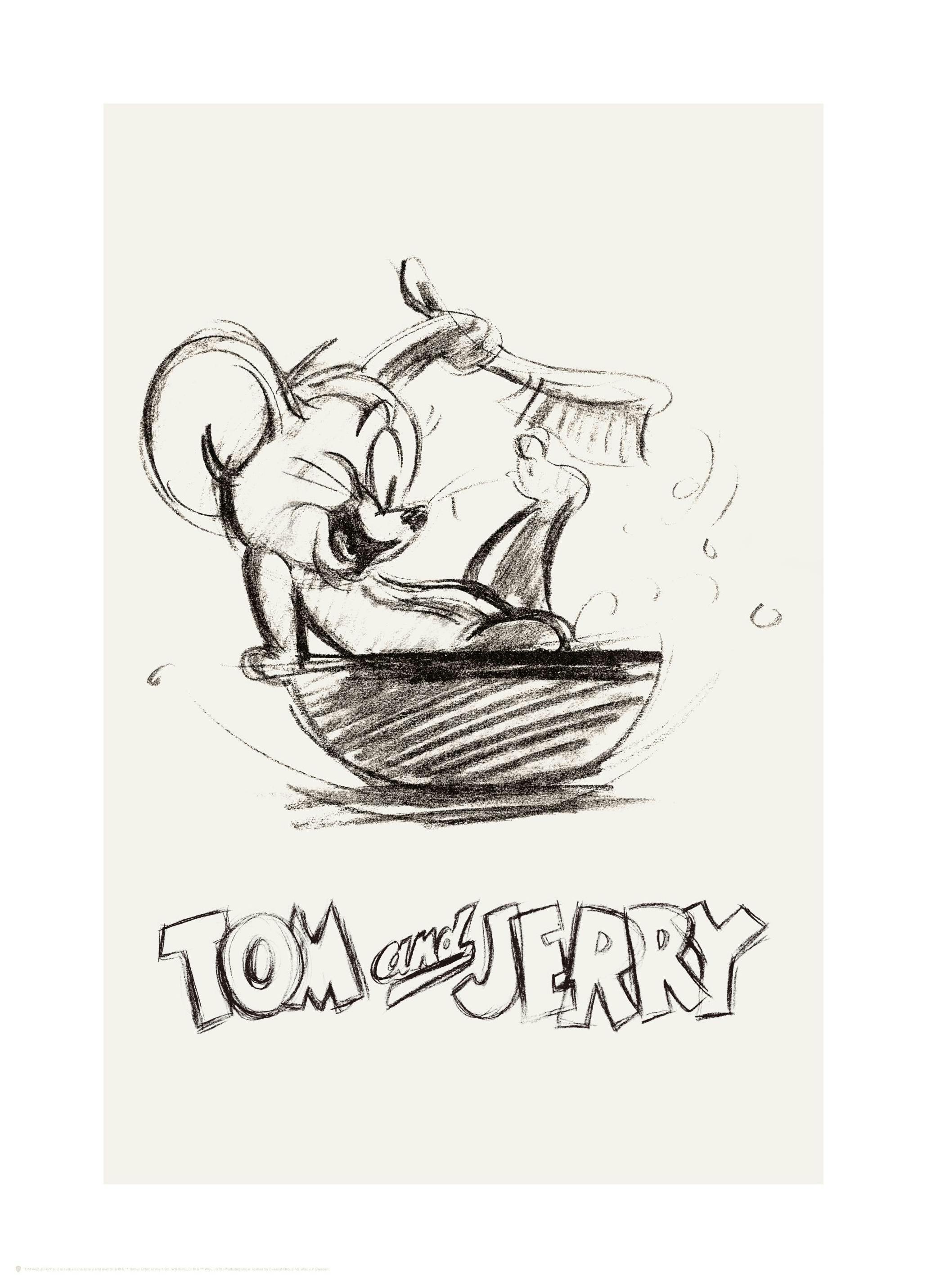 Tom & Jerry Sketch No1 Poster (30x40 cm)- Filmes & Programas de Televisão