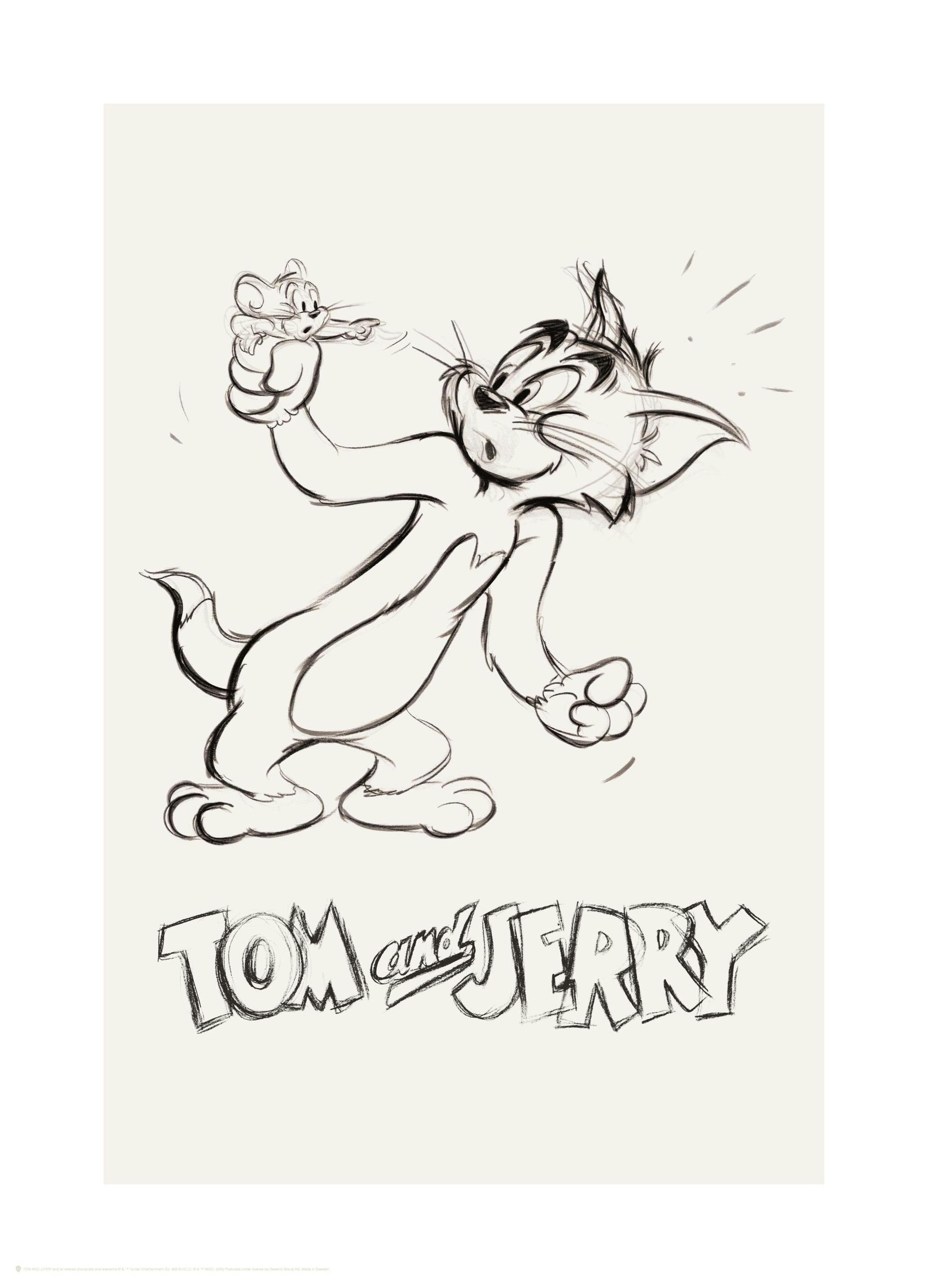 Tom & Jerry Sketch No2 Poster (30x40 cm)- Filmes & Programas de Televisão