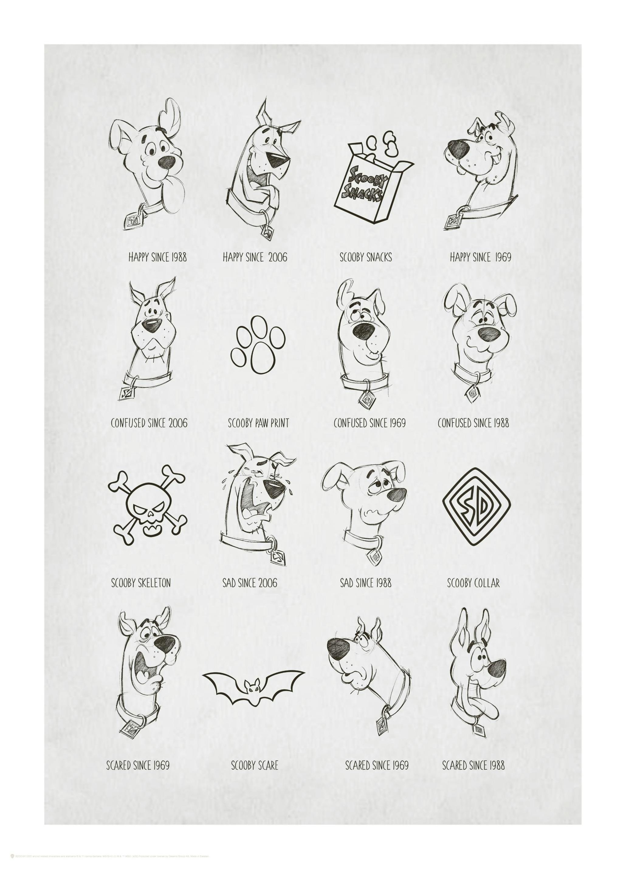 Scooby-Doo Sketch History Poster (50x70 cm)