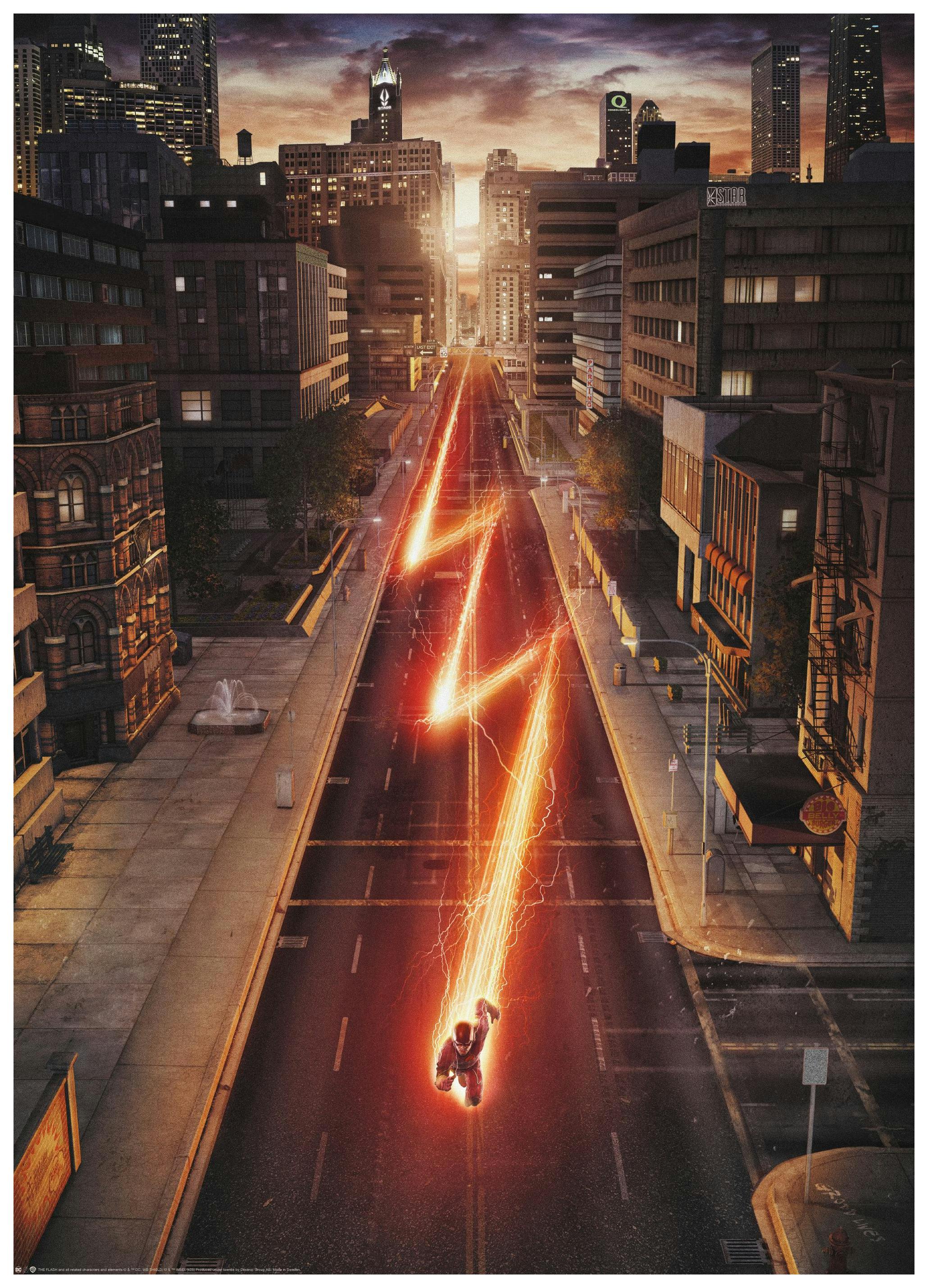 The Flash - Running in Central City Poster (30x40 cm)- Filmes & Programas de Televisão