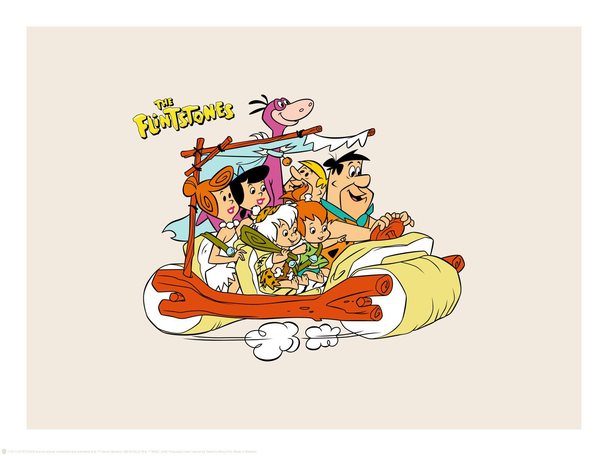 The Flintstones™ Family Ride Poster - Cartoon Art | Desenio EU