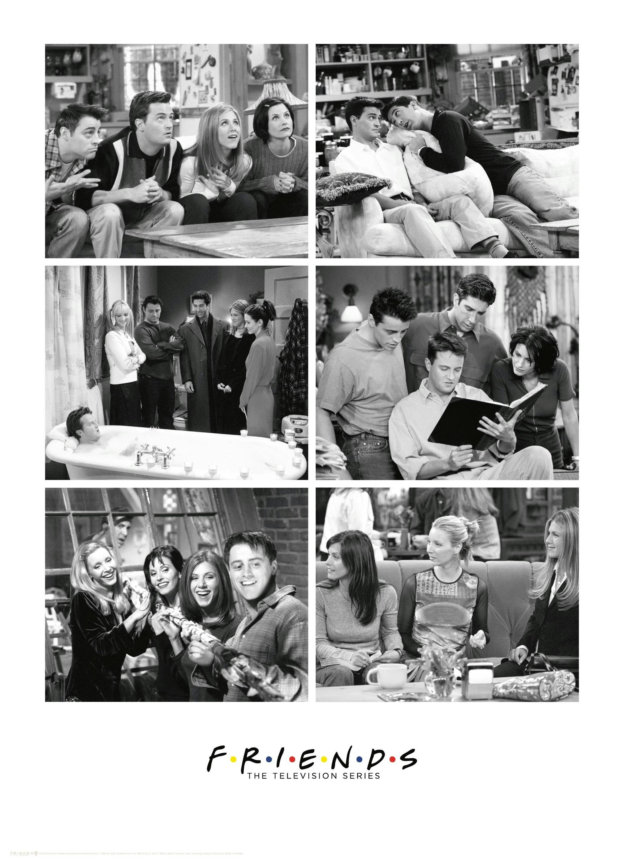 Friendsâ¢ - Photo Collage Poster (30x40 cm) - Zwart wit foto's