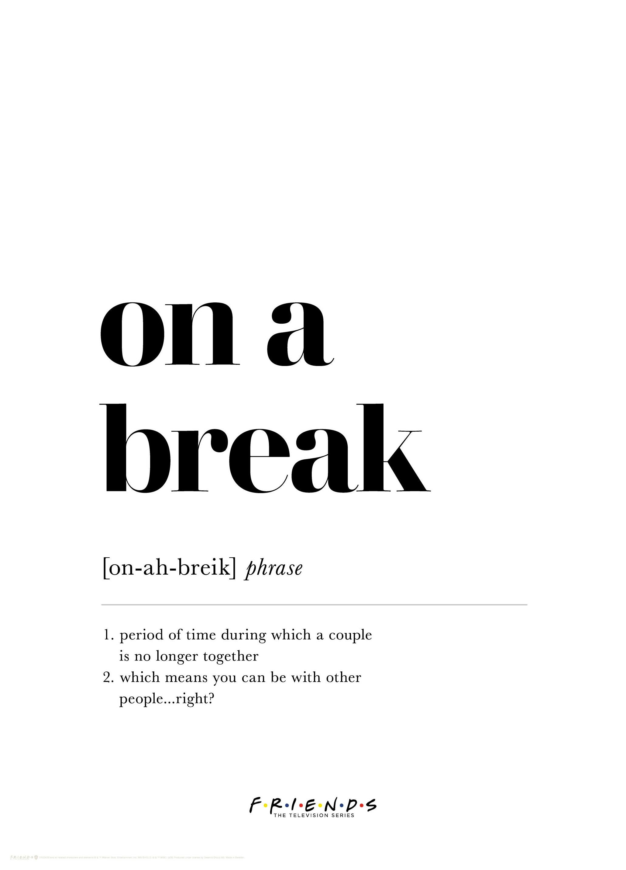 Friends - On a Break Definition Poster (30x40 cm)- Poster di tipografia