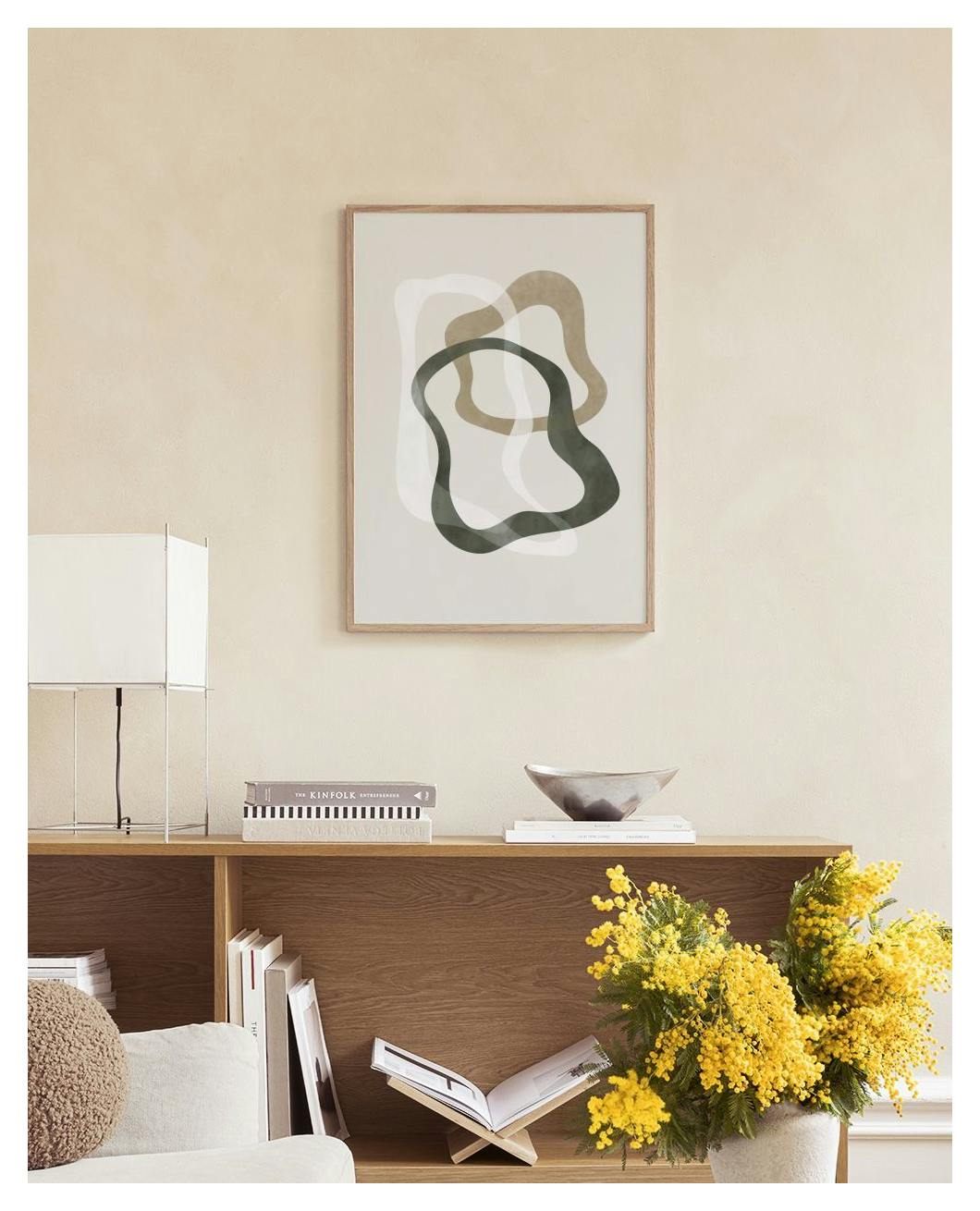 Prints - Abstract Green Shapes No2 Print (30x40 cm) - Abstract art prints