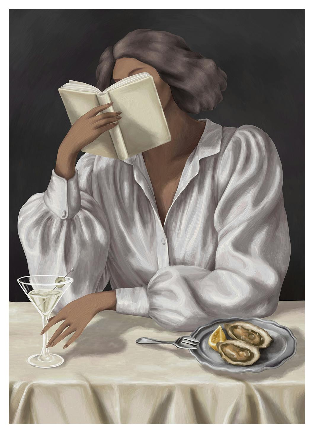 Read Between the Sips Plakat (70x100 cm) - Plakater > Kunstplakater