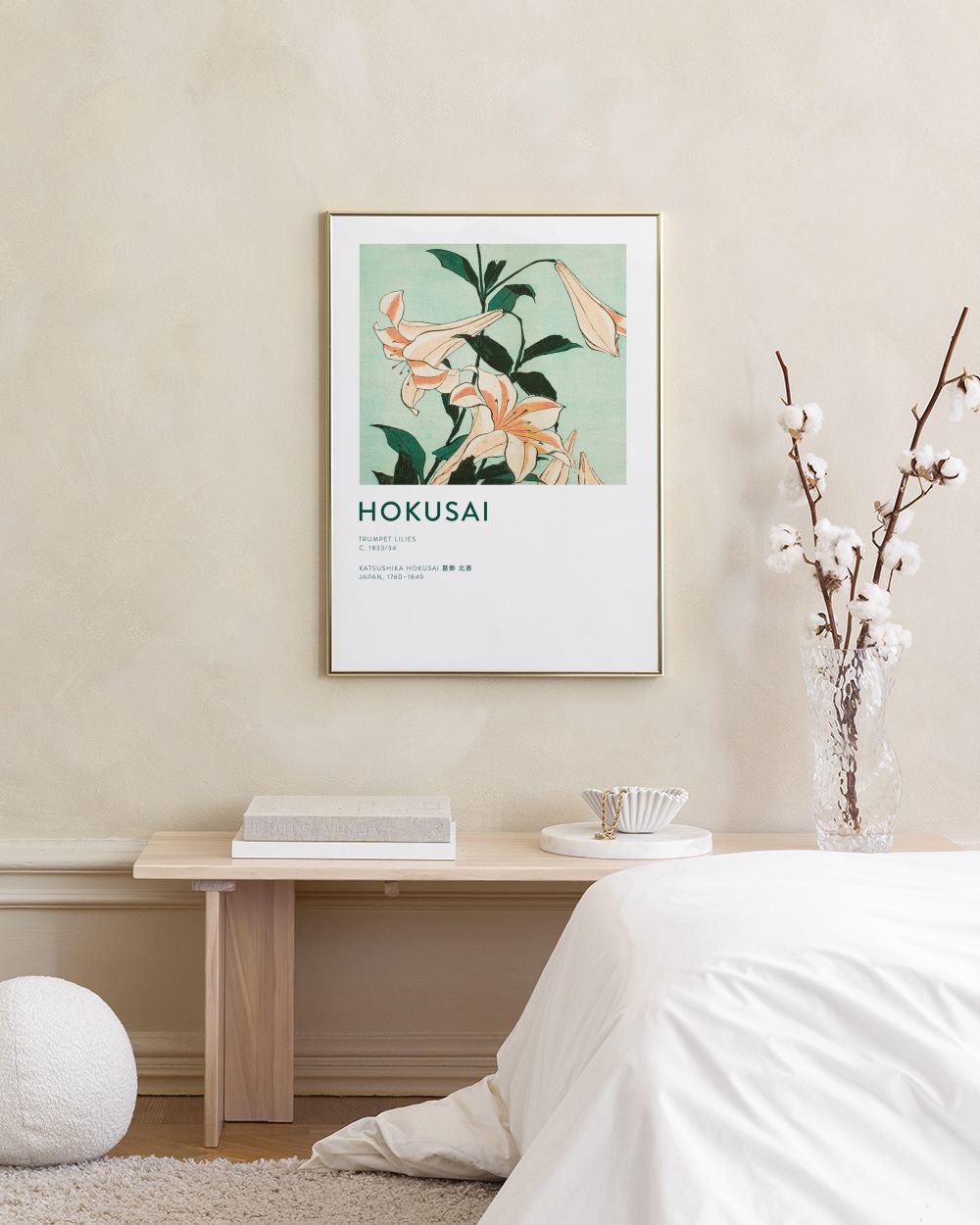 Hokusai Trumpet Lilies Print – Japanese Poster Art