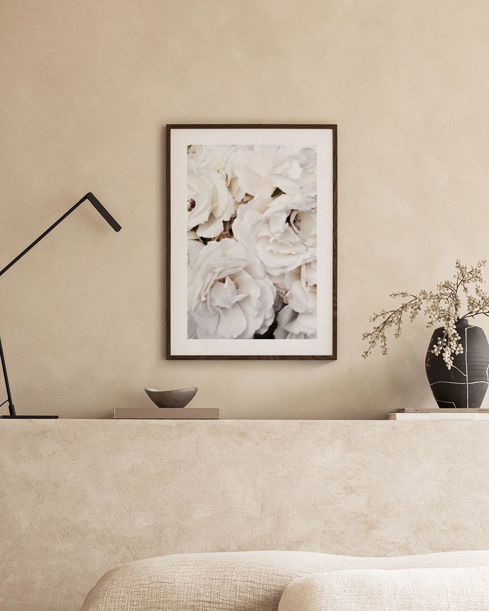 White Roses Poster - Romantic roses - desenio.co.uk