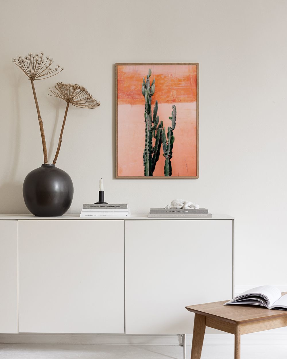 Orange Cactus Wall Poster