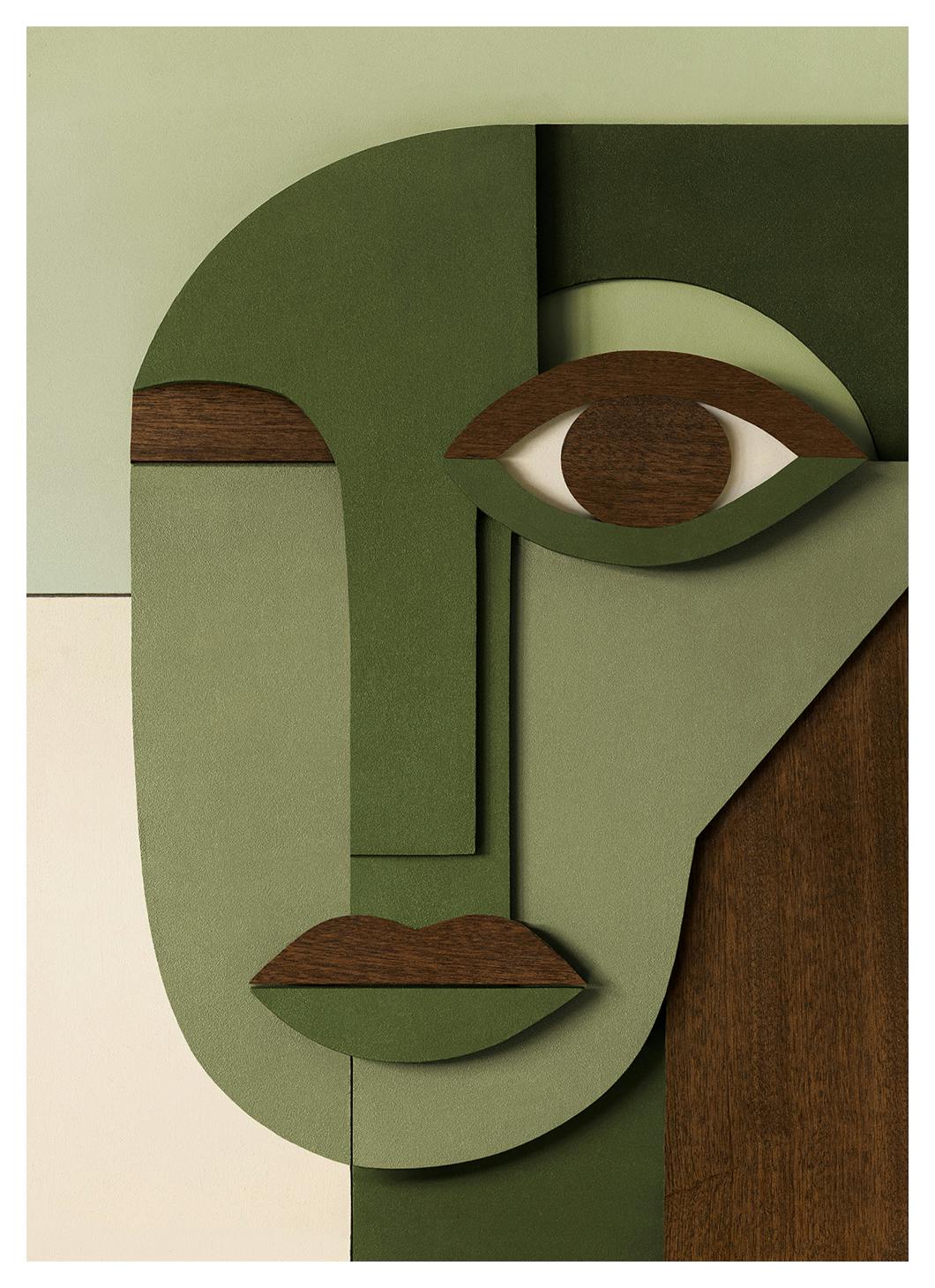 Abstract Face Affiche (50x70 cm) - Affiches d'art abstrait