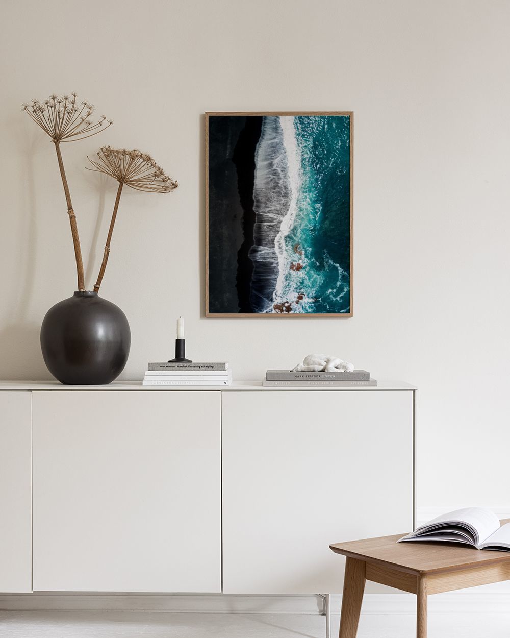 Above Prin Black Beach Above Print - Aerial Ocean Poster | Desenio EU